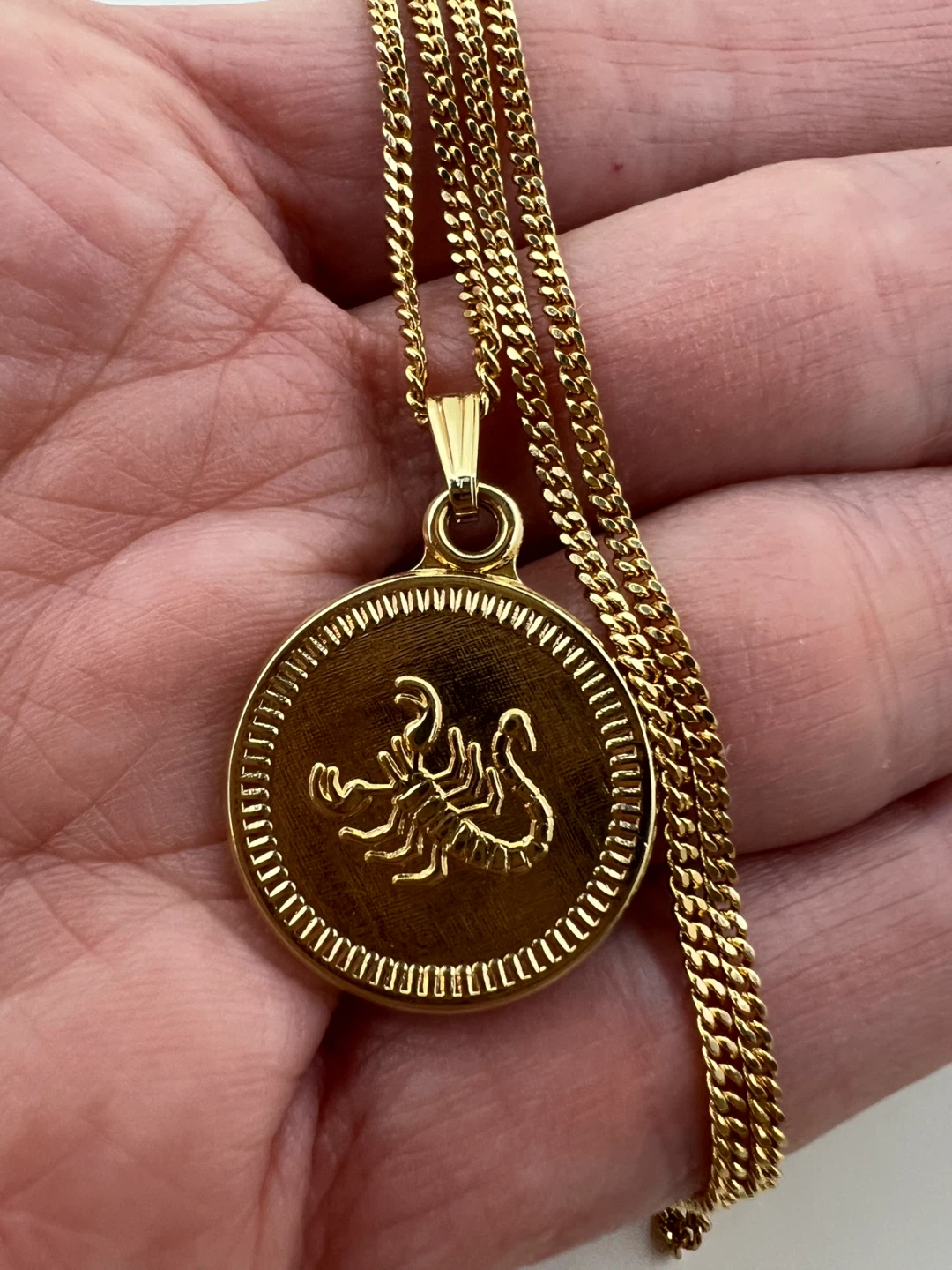 Gold Tone Scorpio Zodiac Pendant Necklace - photo 5
