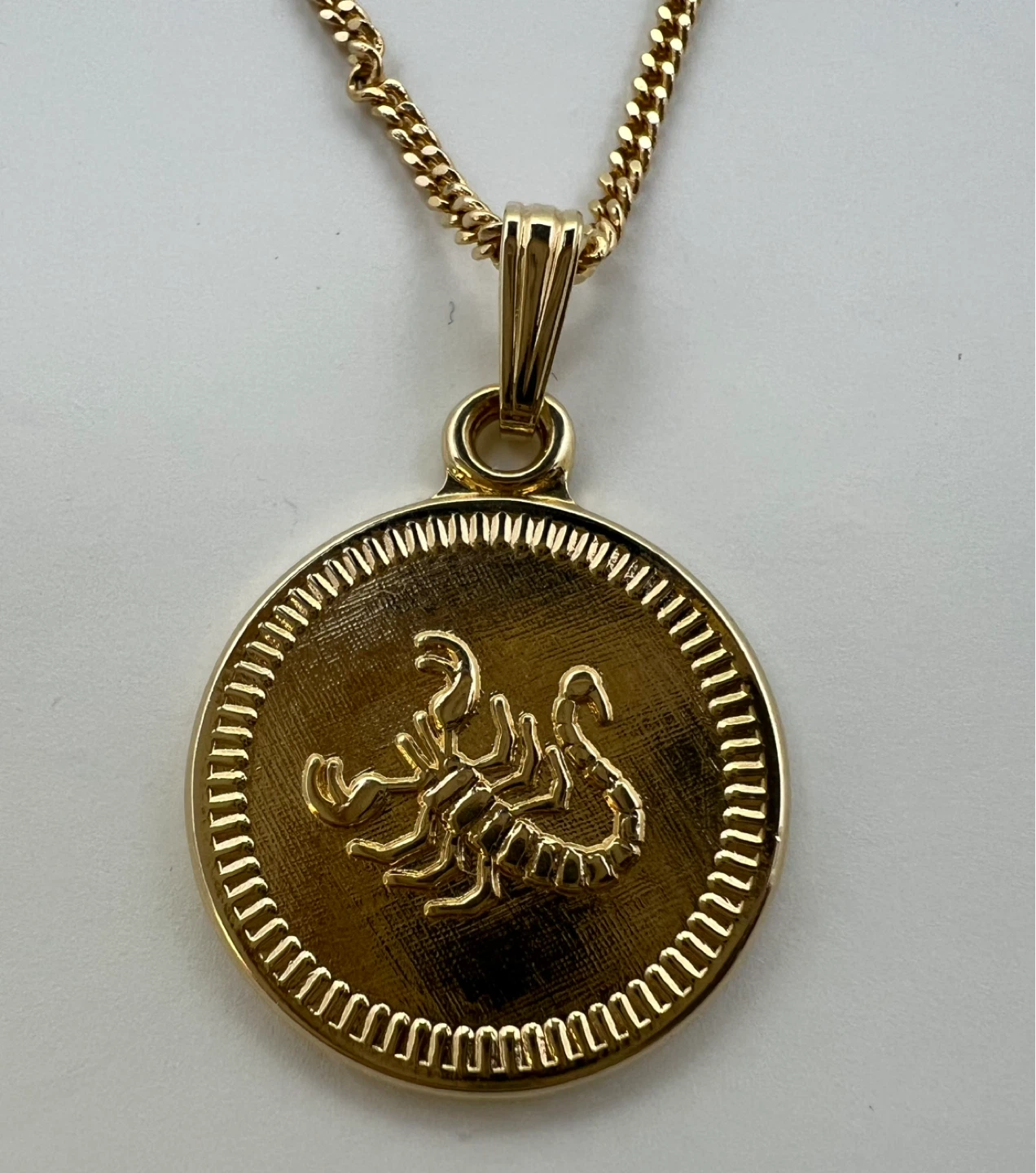 Gold Tone Scorpio Zodiac Pendant Necklace - photo 3