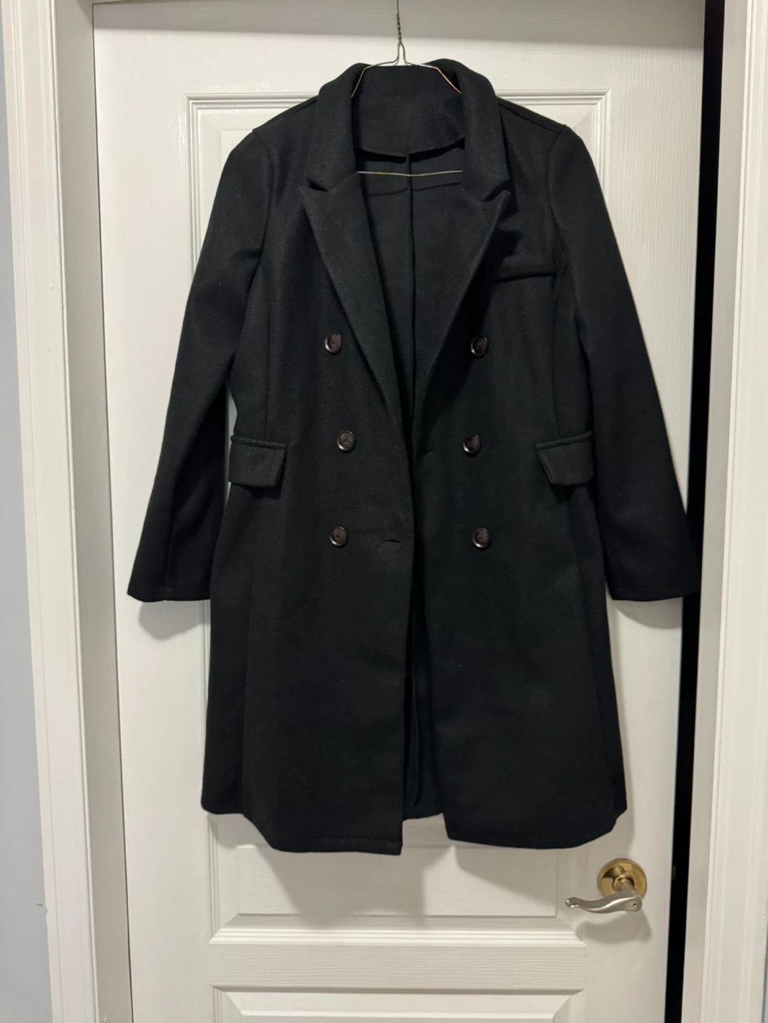 Black Double-Breasted Blazer Coat Size Medium - photo 2