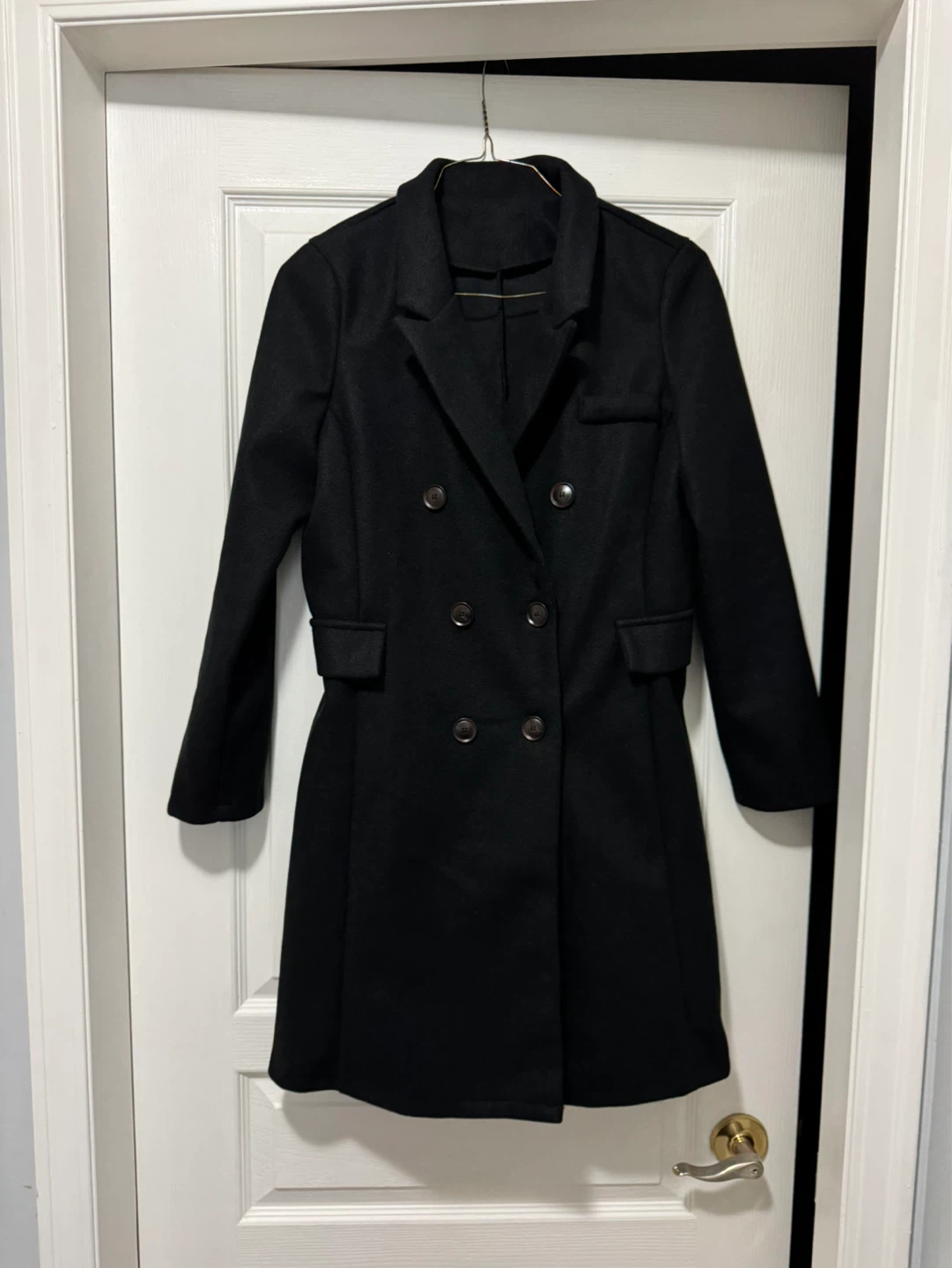 Black Double-Breasted Blazer Coat Size Medium
