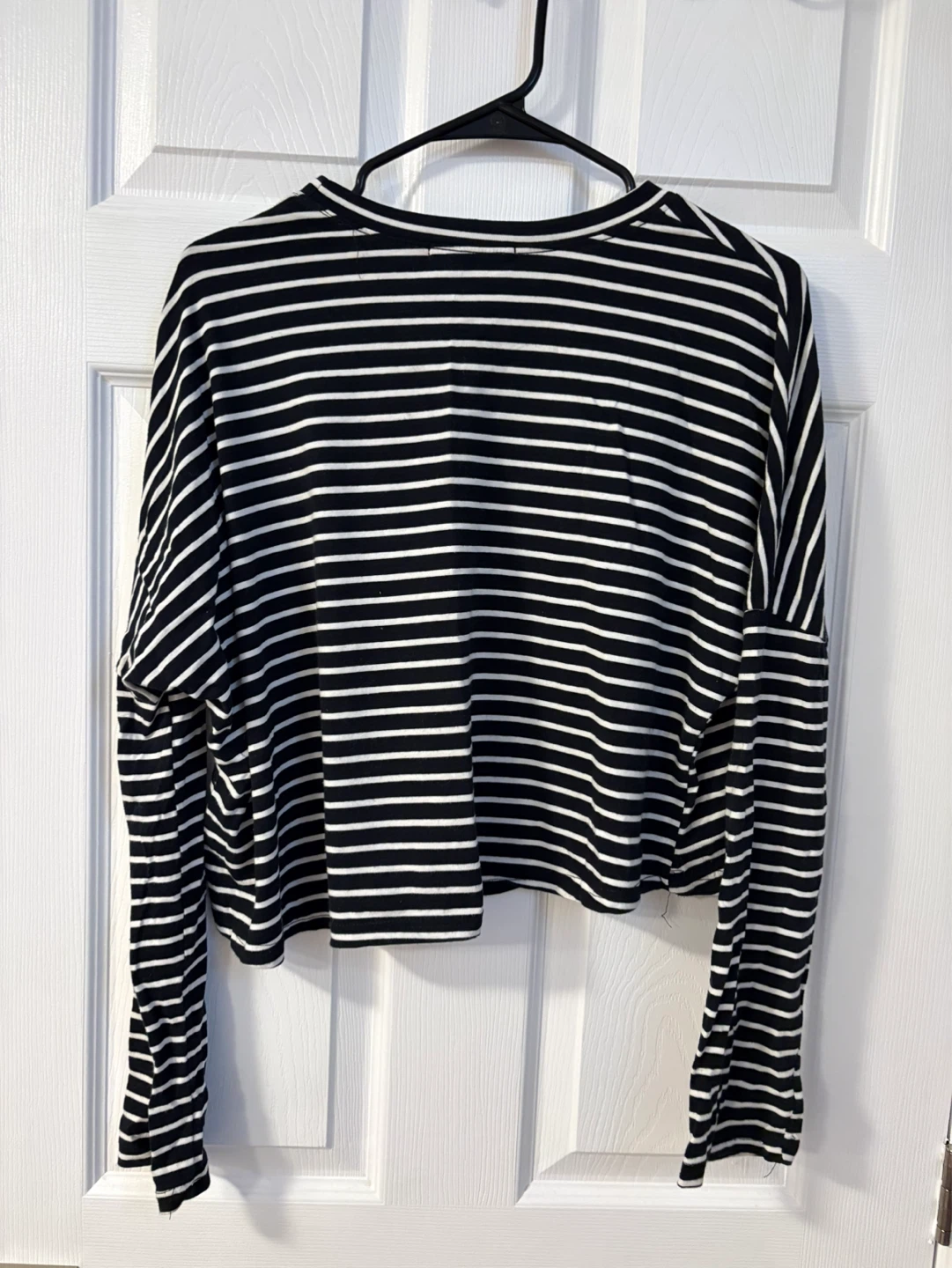 Black and White Striped Long Sleeve Top - photo 2