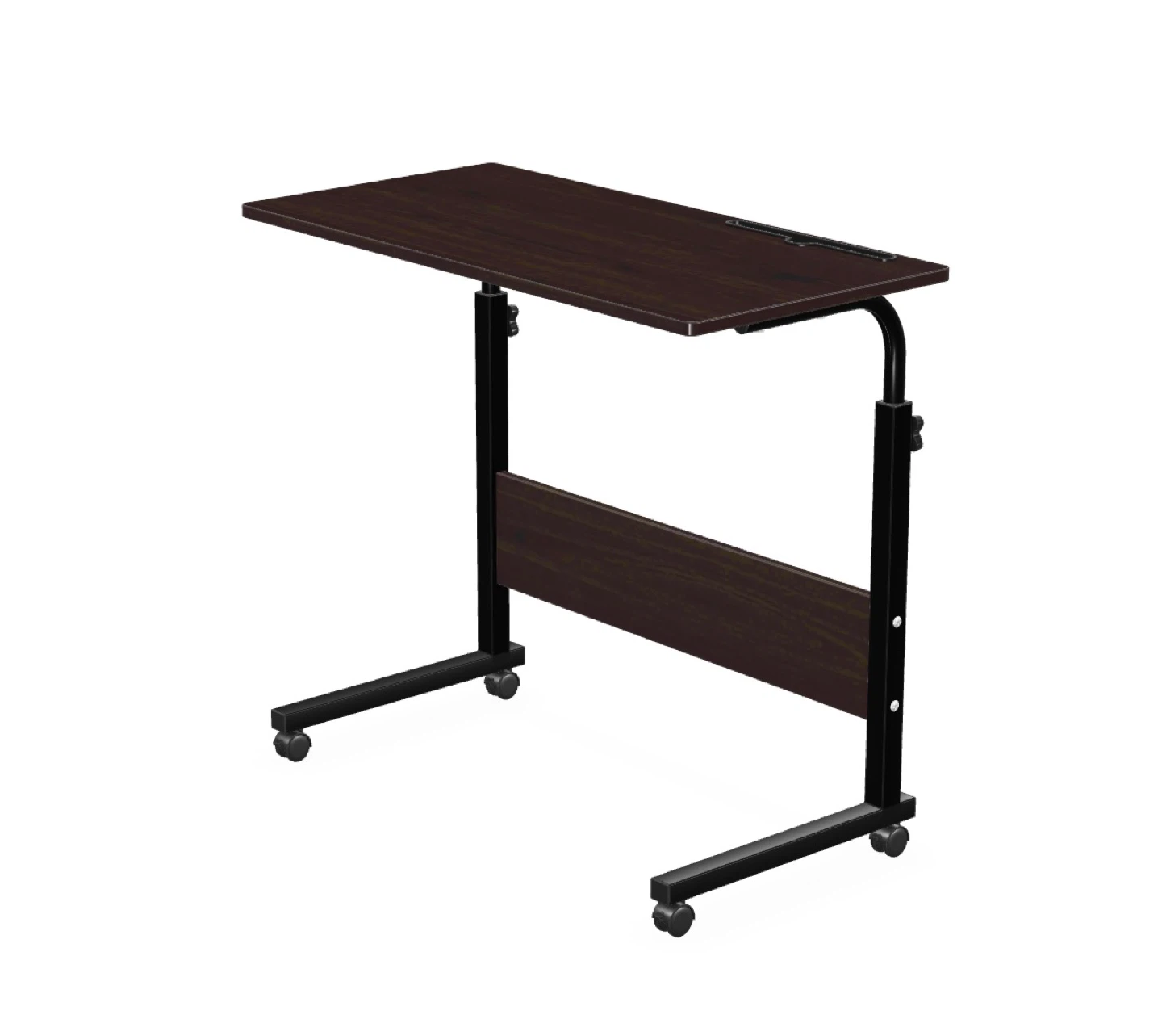 Adjustable Rolling Laptop Table - Dark Wood Top