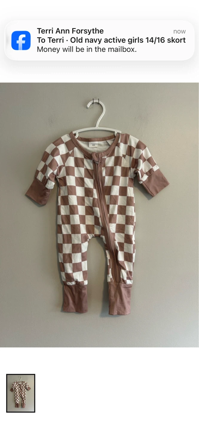 Baby Girls Checkerboard Footless Sleepsuit 14/16