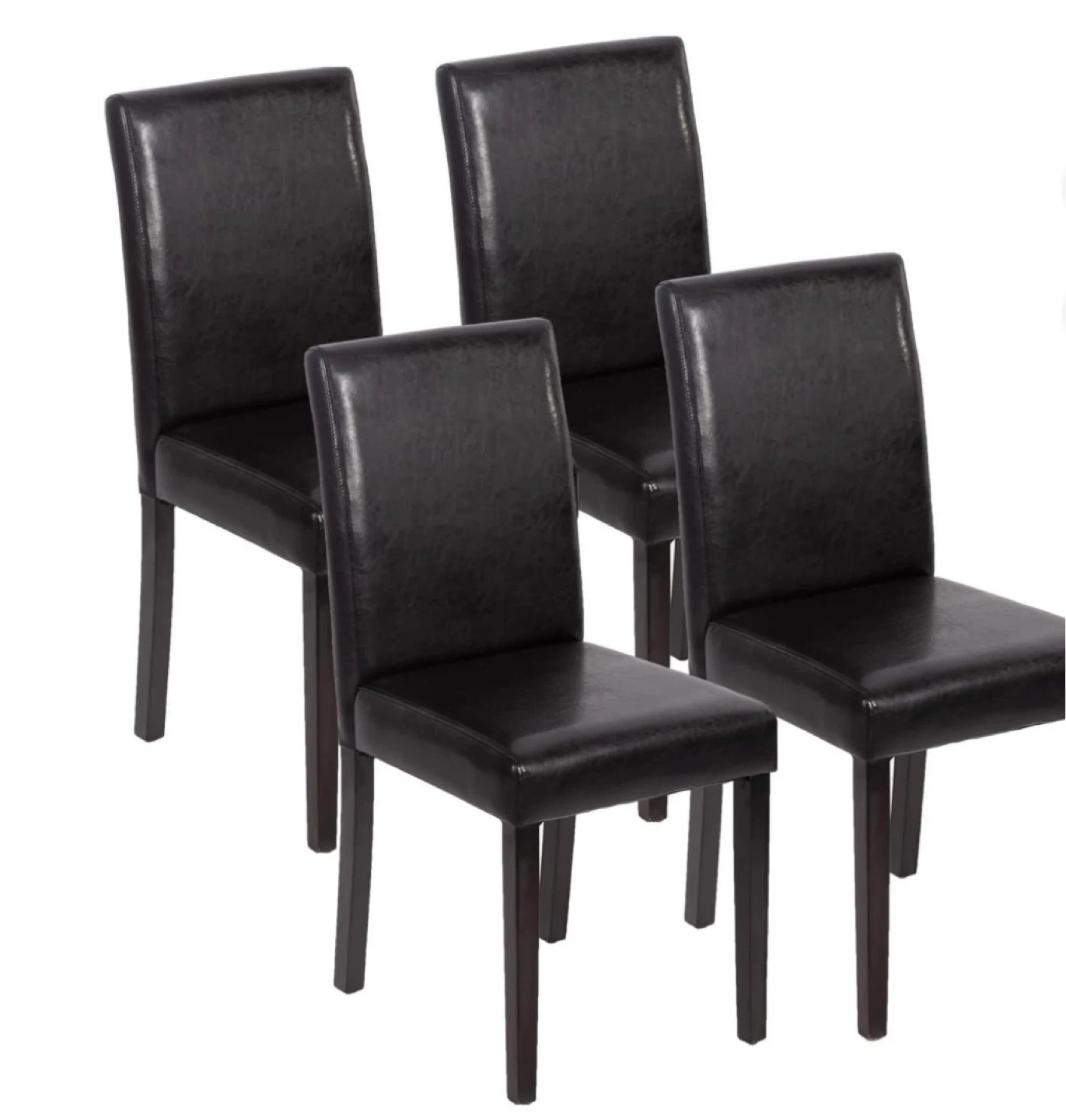 Brand new of Set of 4 Black Faux Leather Dining Chairs