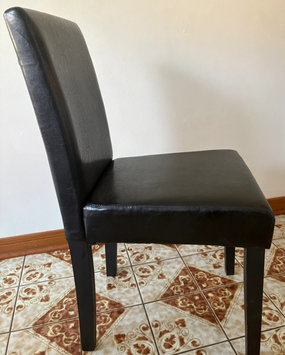 Brand new of Set of 4 Black Faux Leather Dining Chairs - photo 2