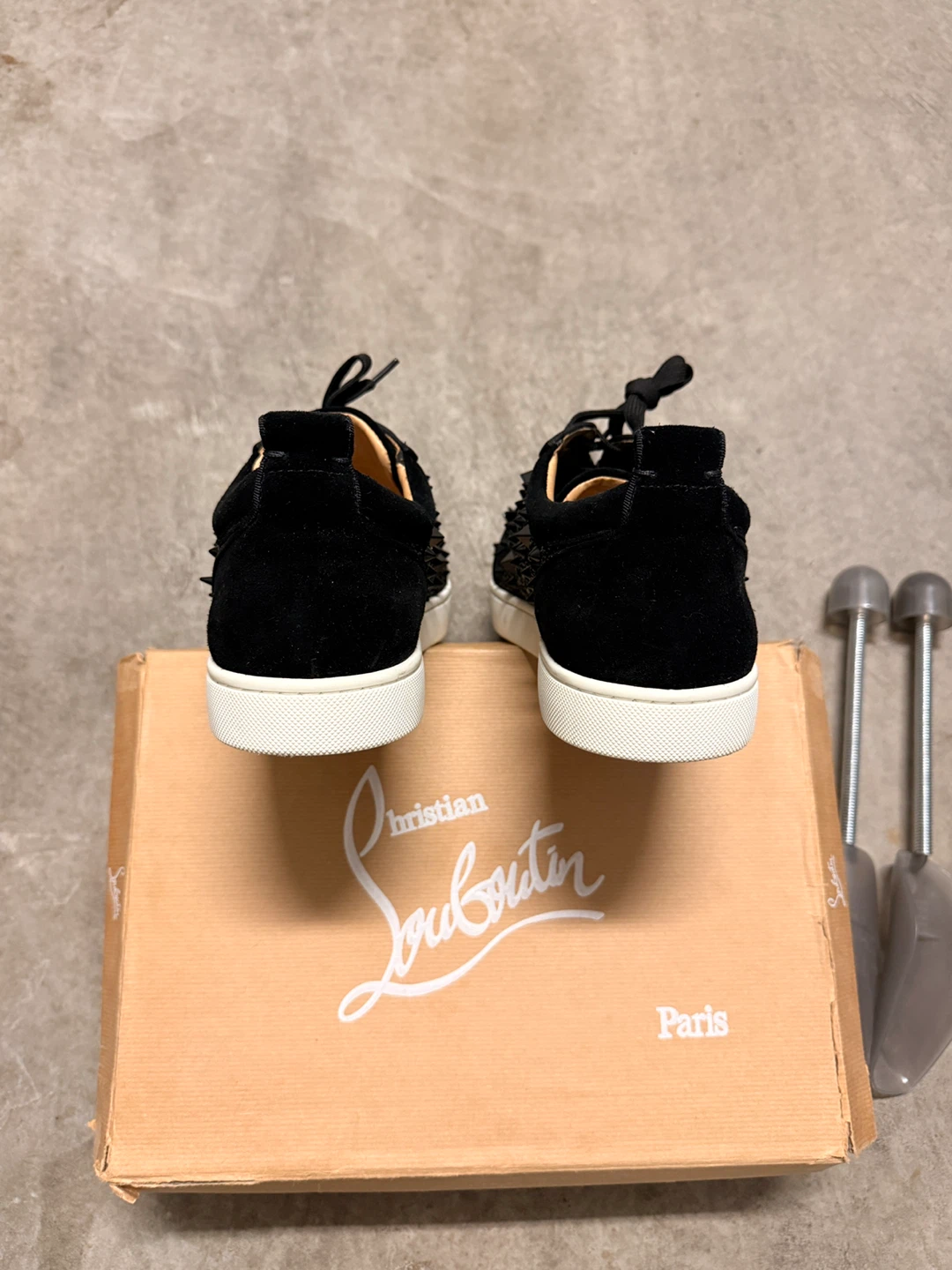 Christian Louboutin Black Suede Spiked Sneakers - photo 4