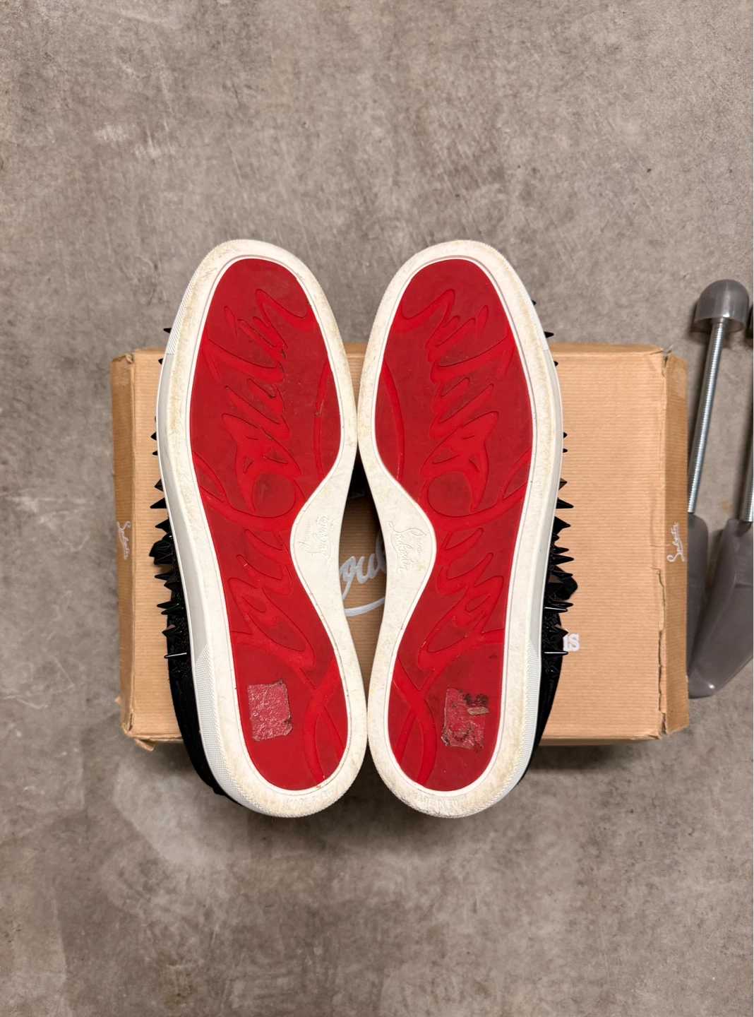 Christian Louboutin Black Suede Spiked Sneakers - photo 5