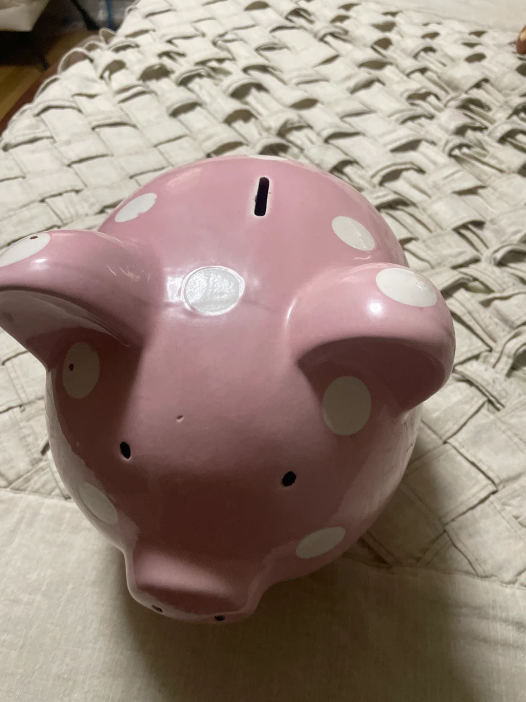 Pink Polka Dot Piggy Bank - photo 2