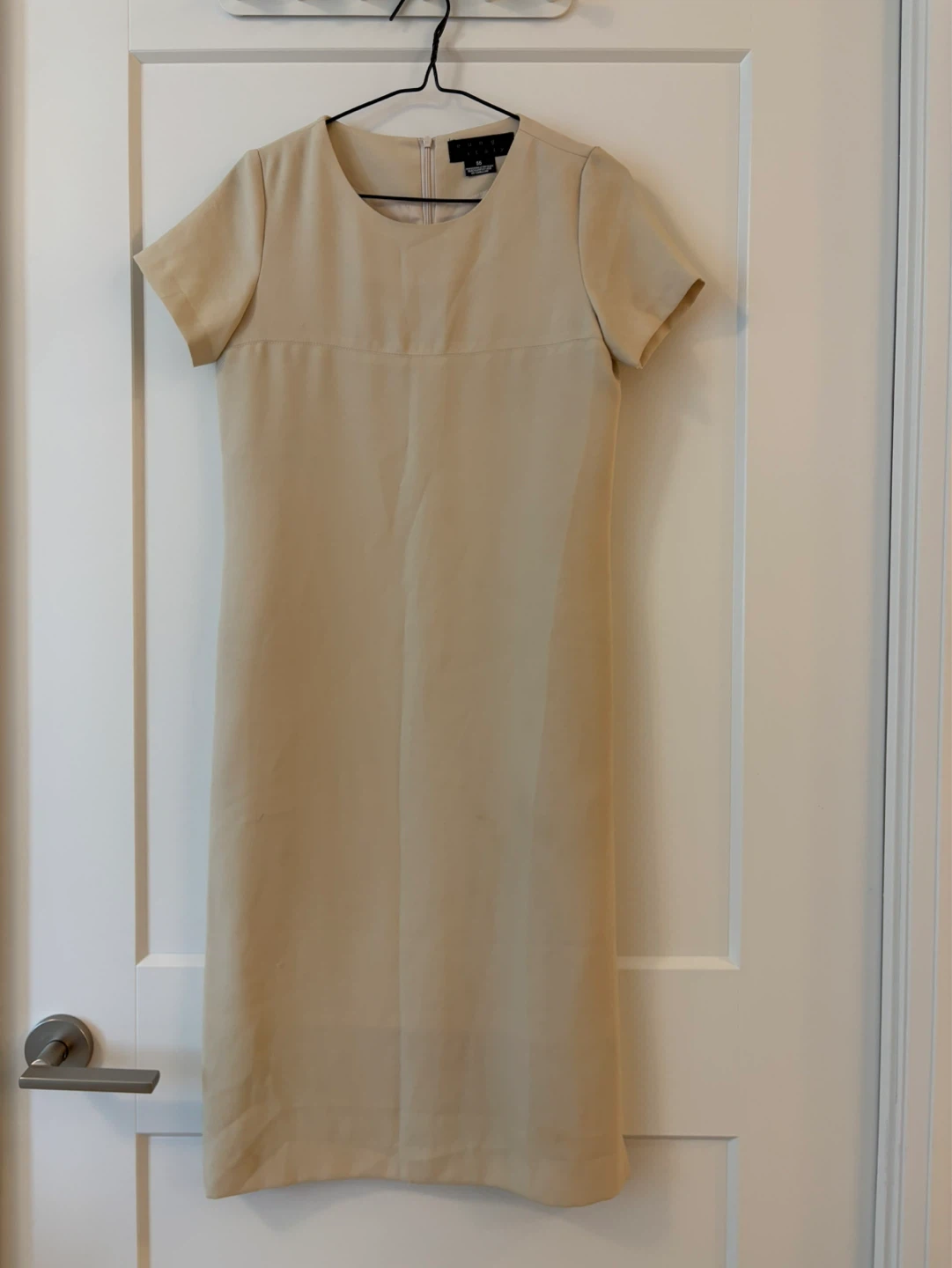 Women's Short Sleeve Sheath Dress - Beige - photo 2