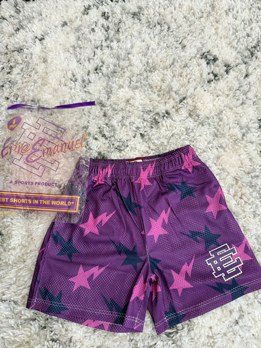 Medium EE Basketball Shorts - Purple Star Print - Medium