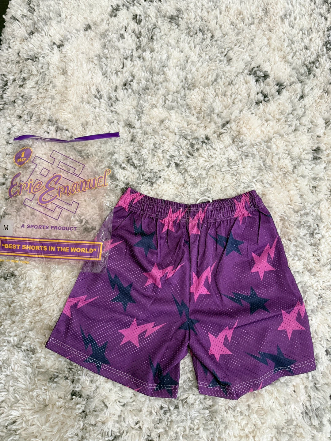 Medium EE Basketball Shorts - Purple Star Print - Medium - photo 3