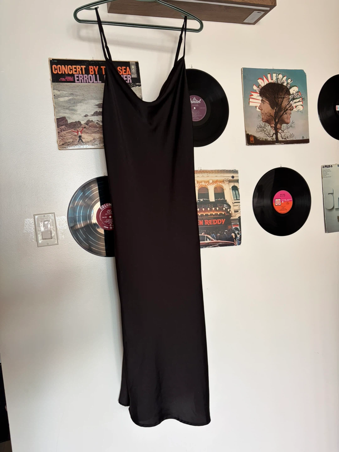 Black satin dress