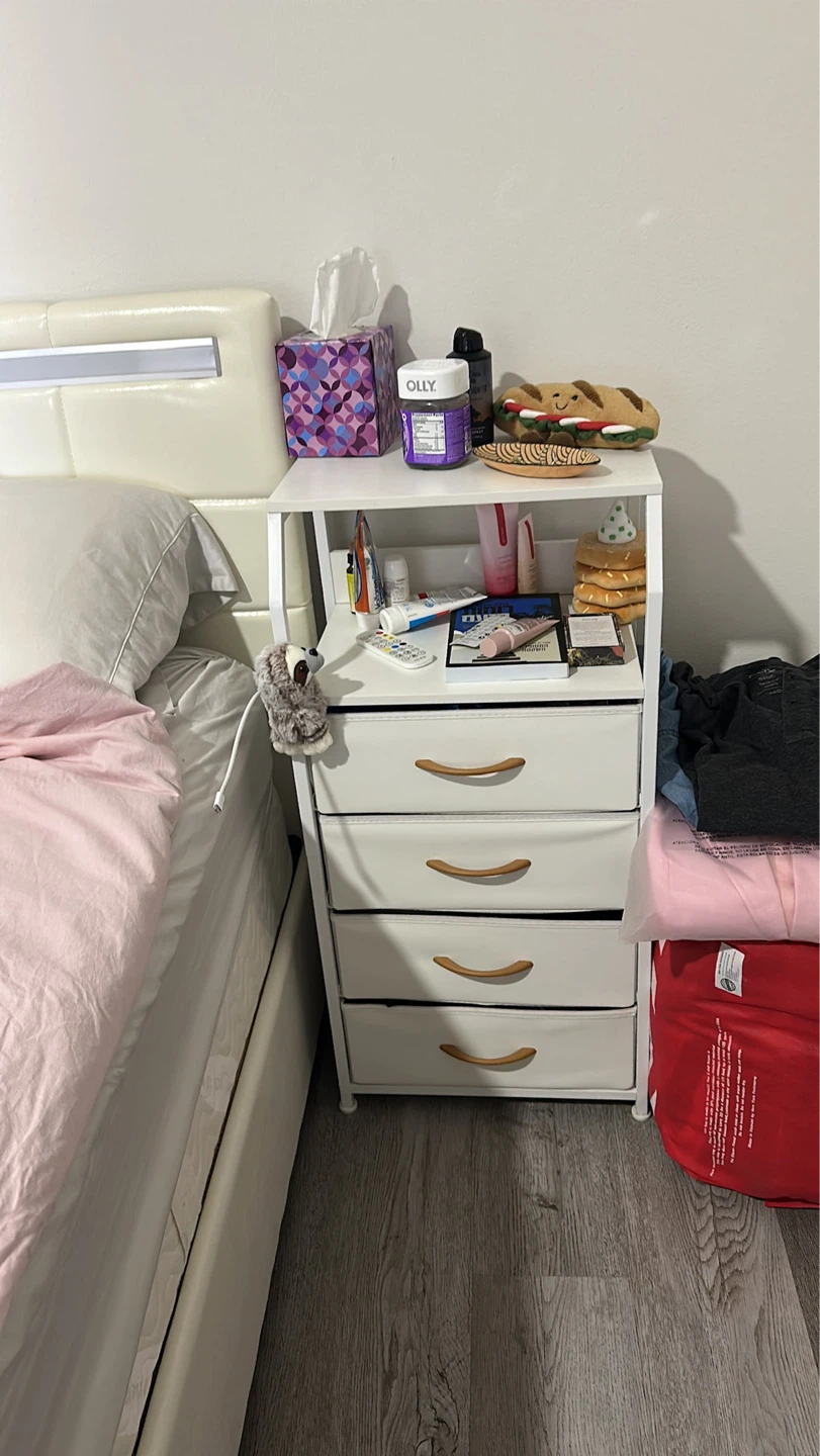 White 4-Drawer Nightstand