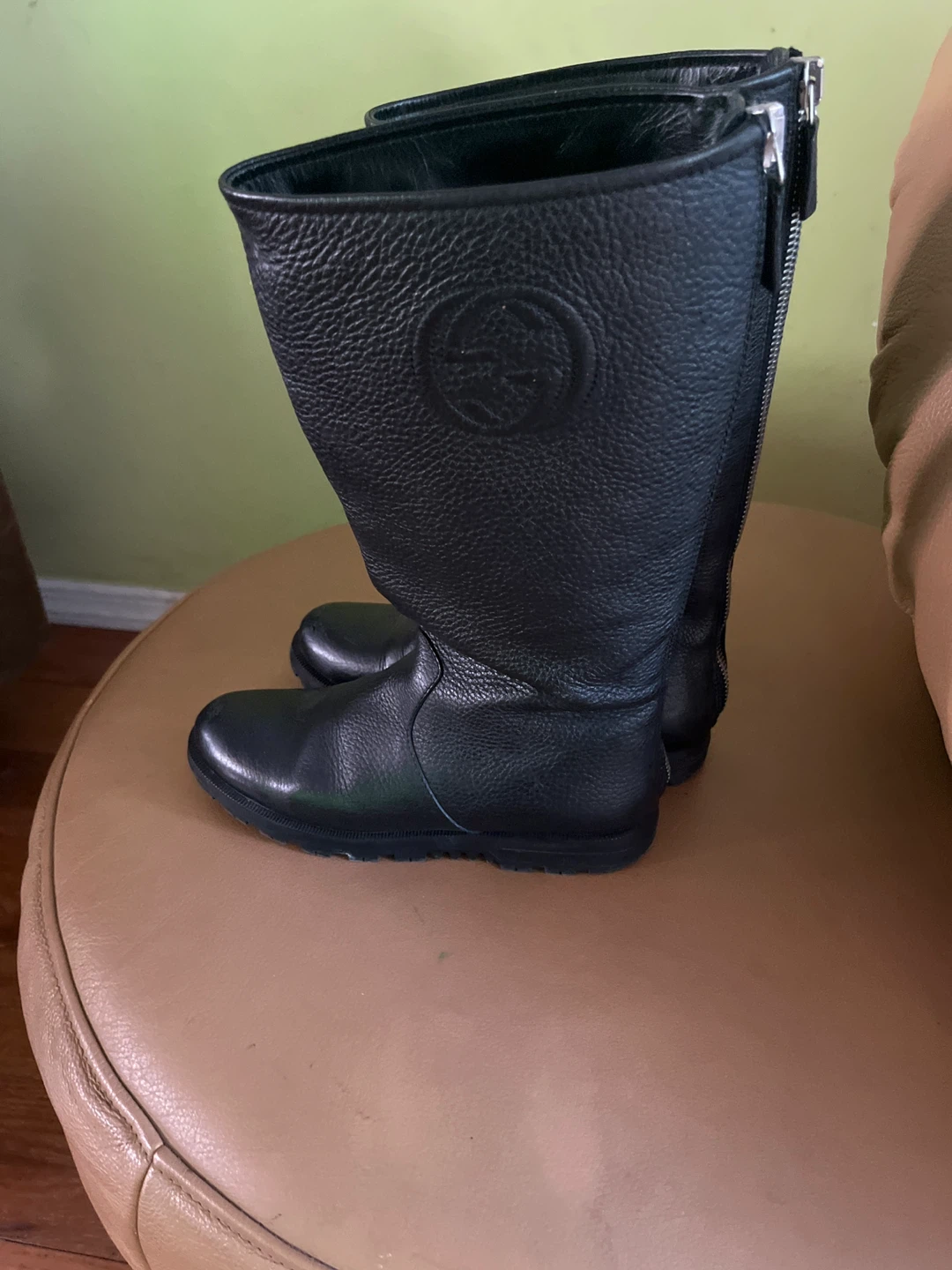 Black Leather Gucci Boots