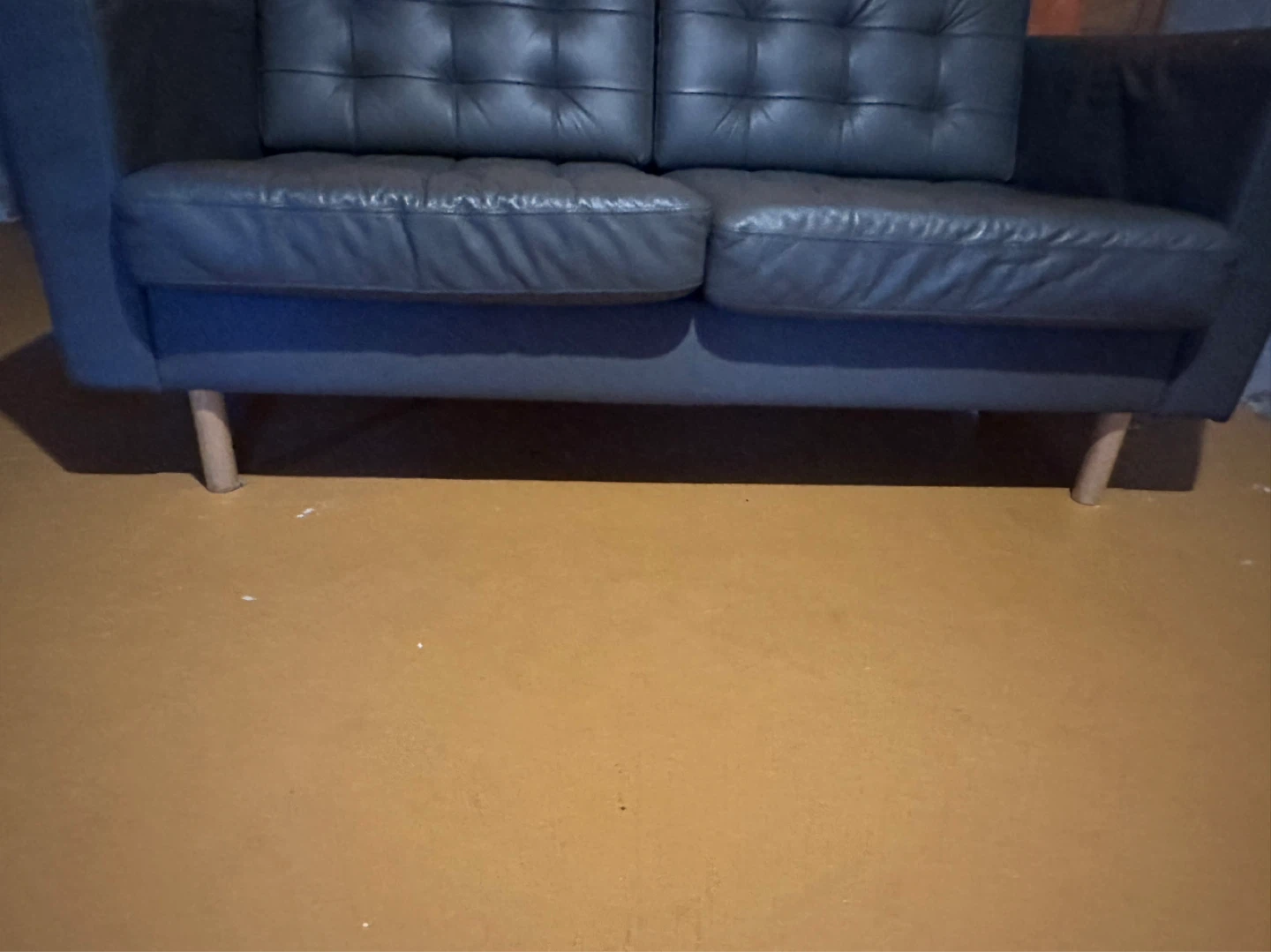 IKEA Grey Faux Leather Loveseat - photo 5