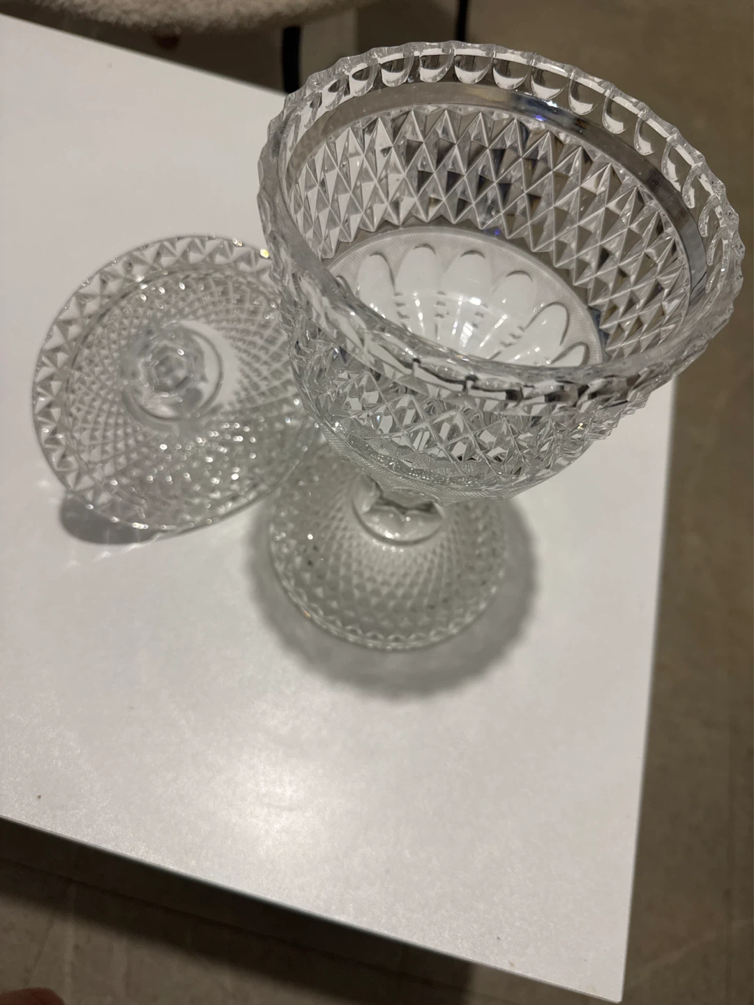 Glass Footed Candy Dish with Lid - photo 2