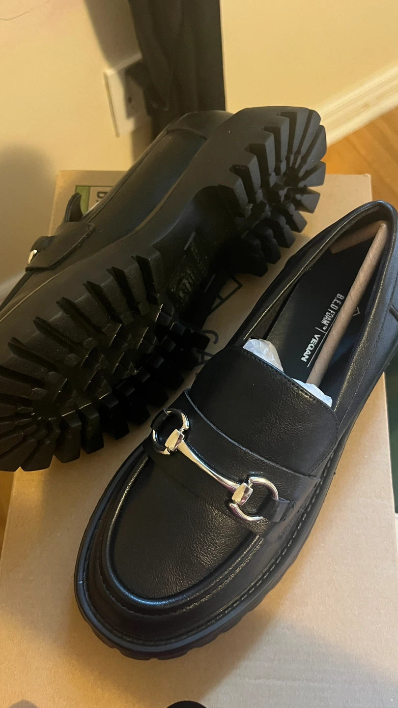 Call It Spring "CLUELESS" Black Vegan Loafers - Size 5 - photo 4