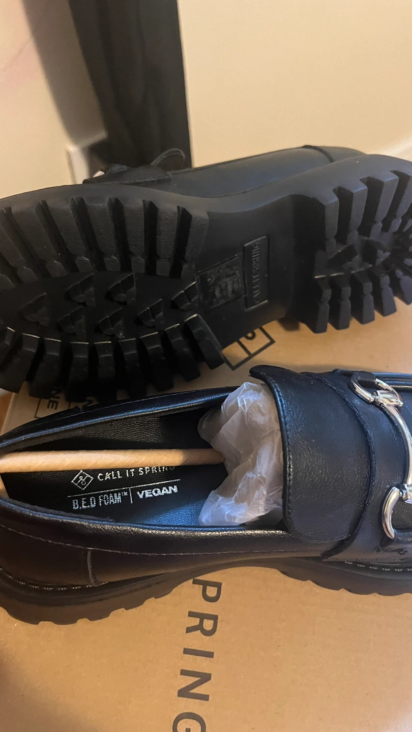 Call It Spring "CLUELESS" Black Vegan Loafers - Size 5 - photo 3