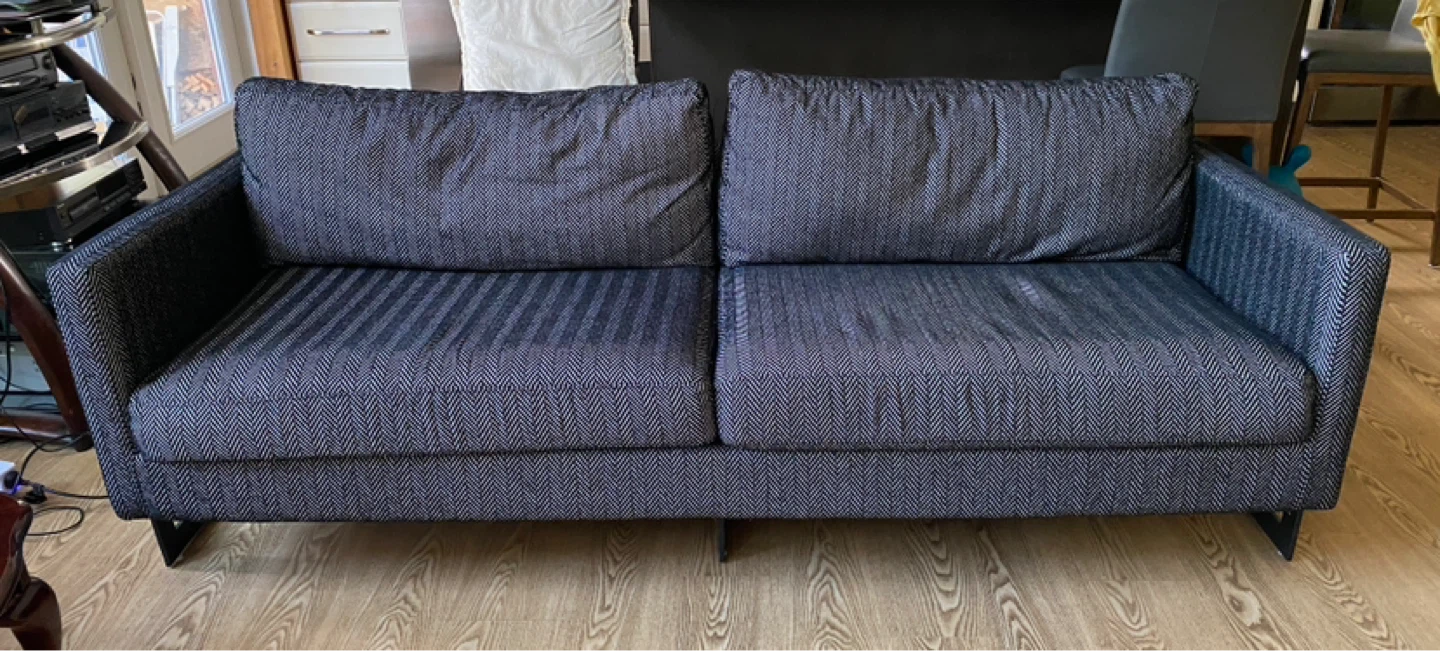 Modern Black & White Herringbone Sofa (CAN DELIVER) - photo 5