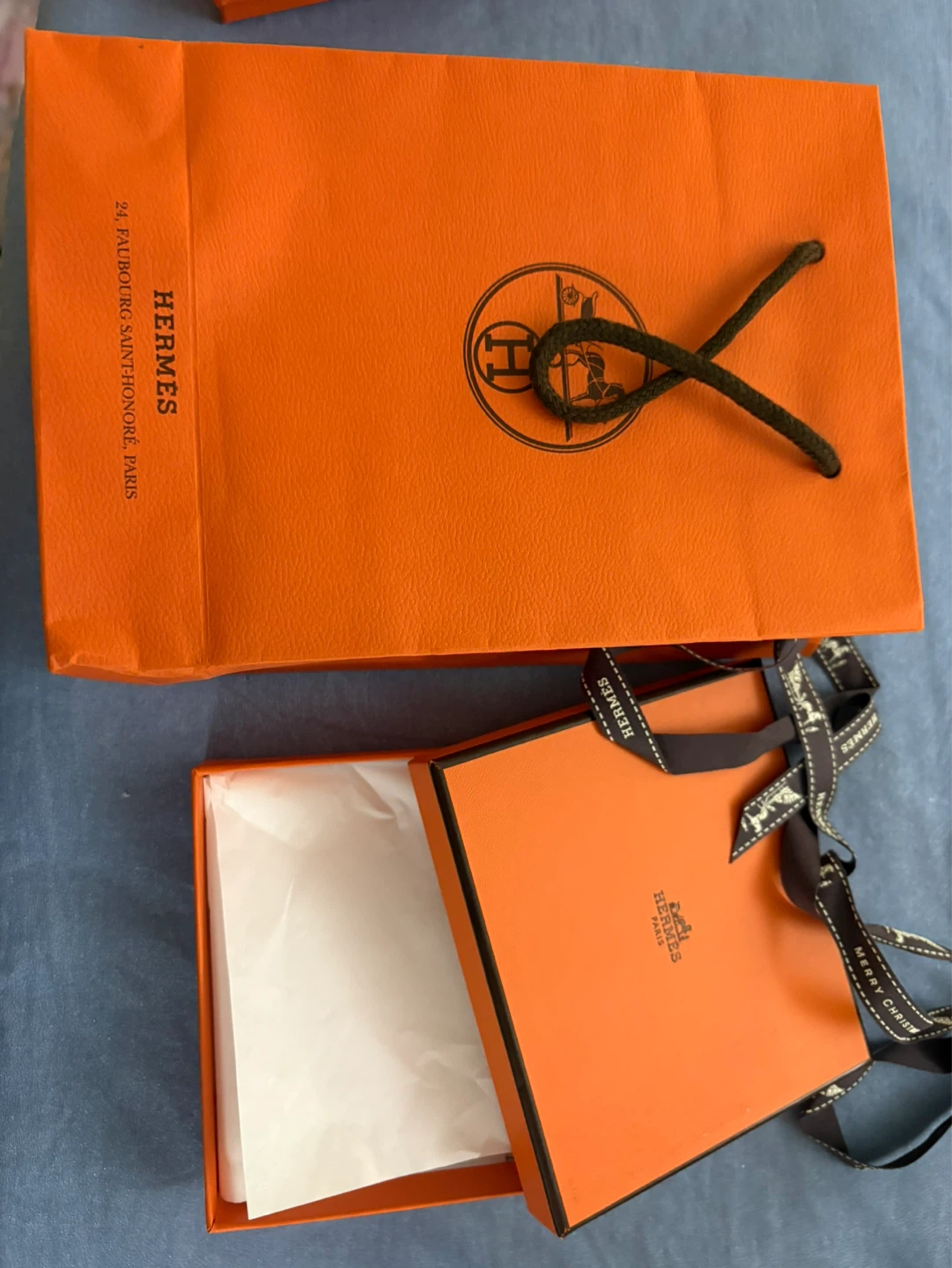 Hermès Orange Gift Box with Ribbon