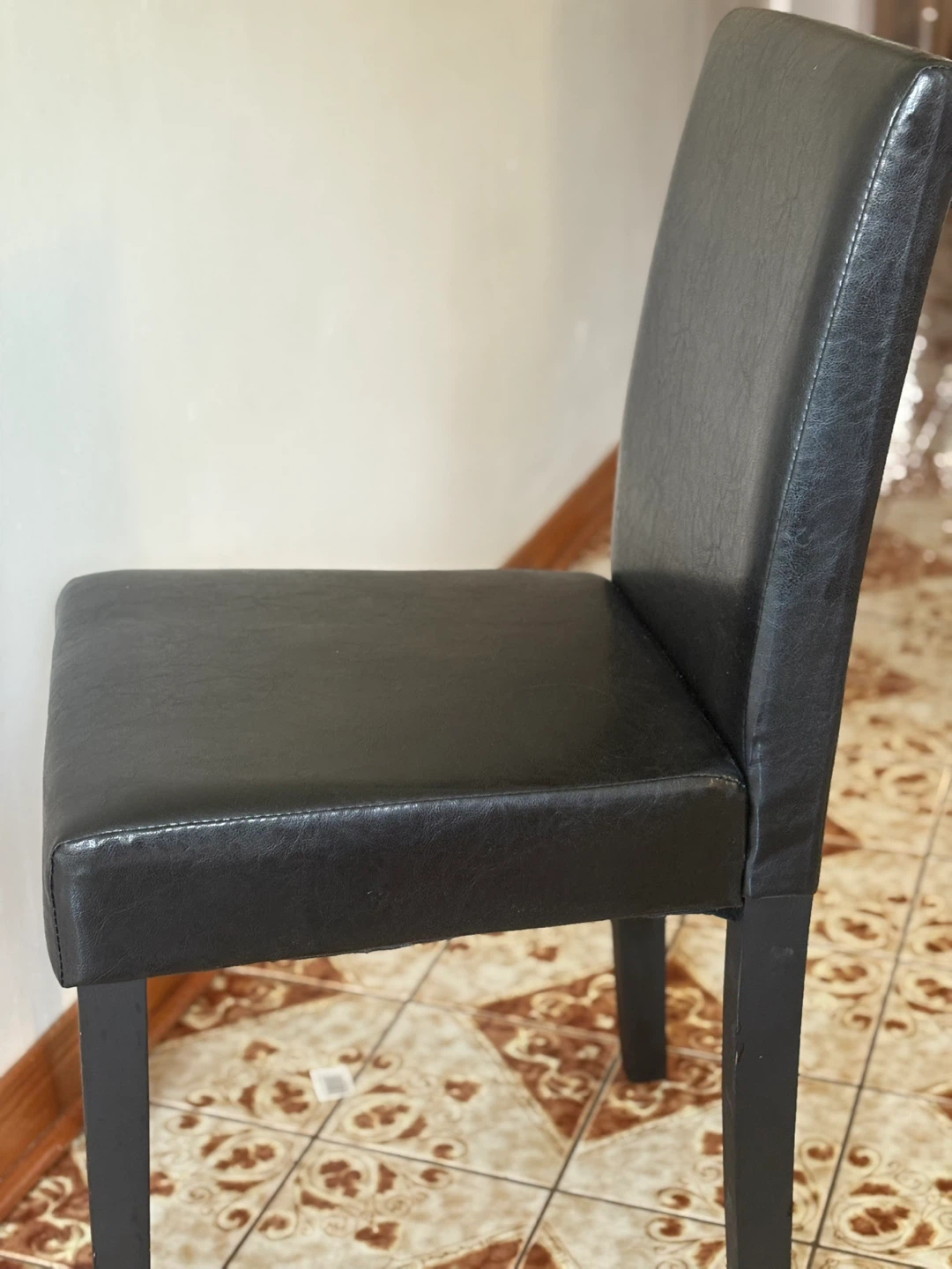 Brand new of Set of 4 Black Faux Leather Dining Chairs - photo 3