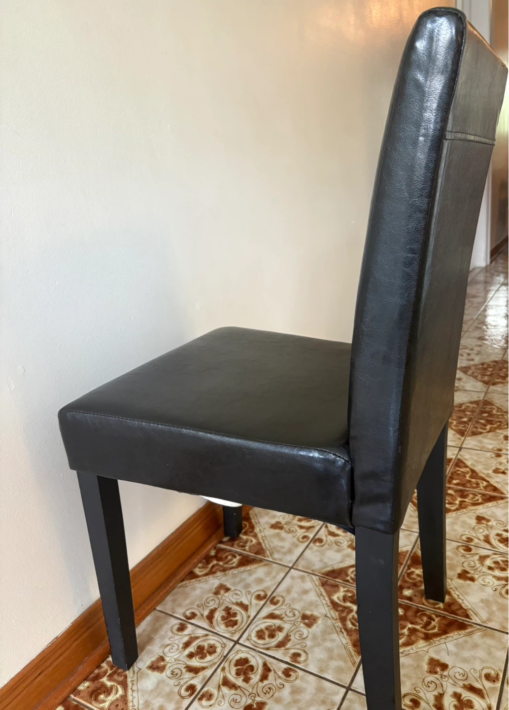 Brand new of Set of 4 Black Faux Leather Dining Chairs - photo 4