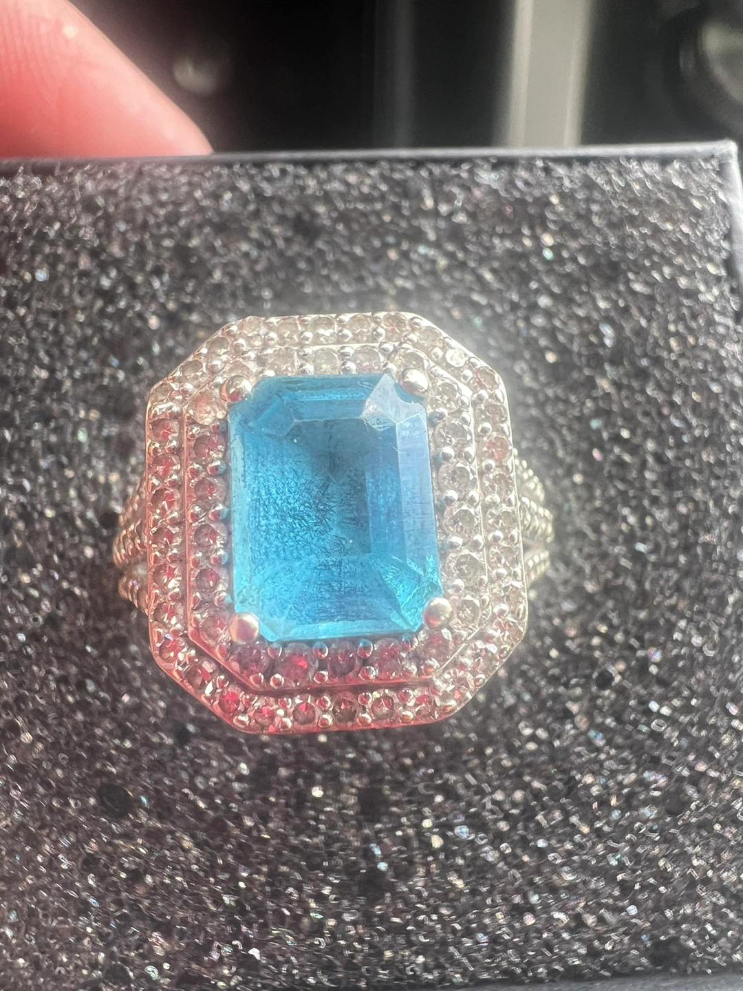 10 k Blue topaz and diamonds ring - photo 4