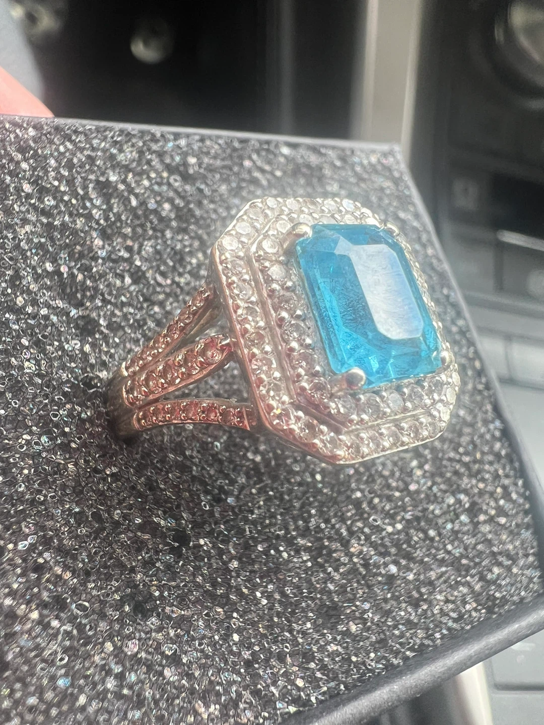 10 k Blue topaz and diamonds ring - photo 5