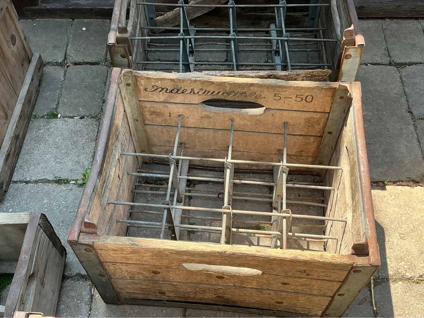 7 Antique Wooden Bottle/Dairy Milk Crates ! - photo 4