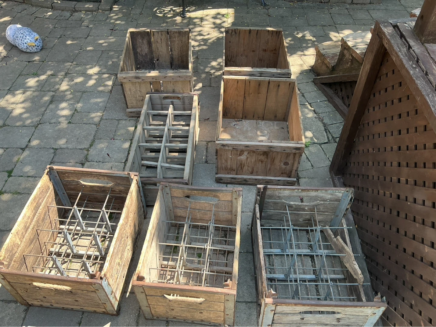 7 Antique Wooden Bottle/Dairy Milk Crates ! - photo 5