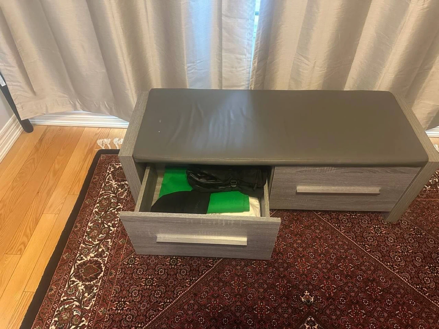 Storage Bench with Drawers - Grey - photo 4