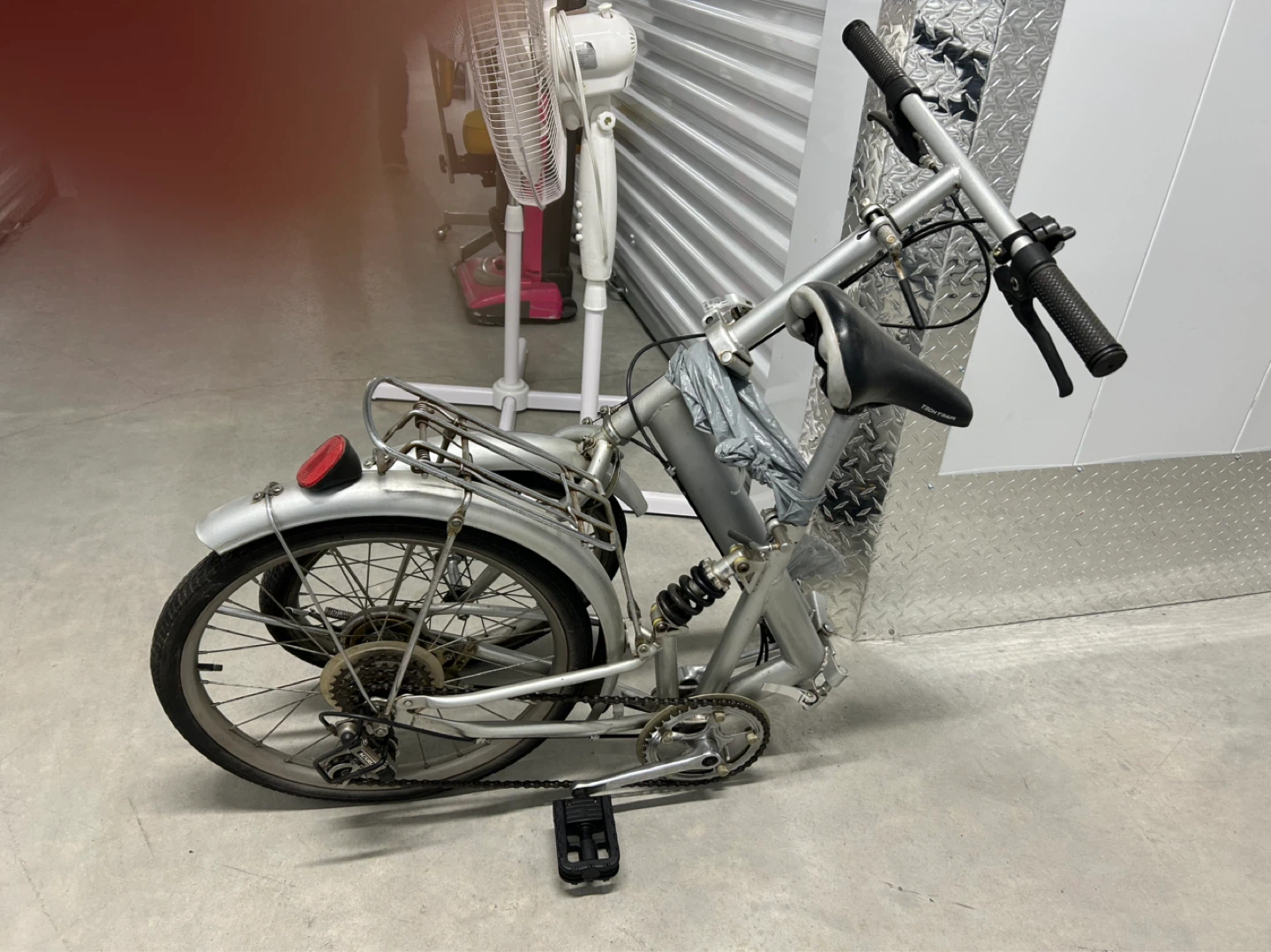 Silver Folding Bicycle