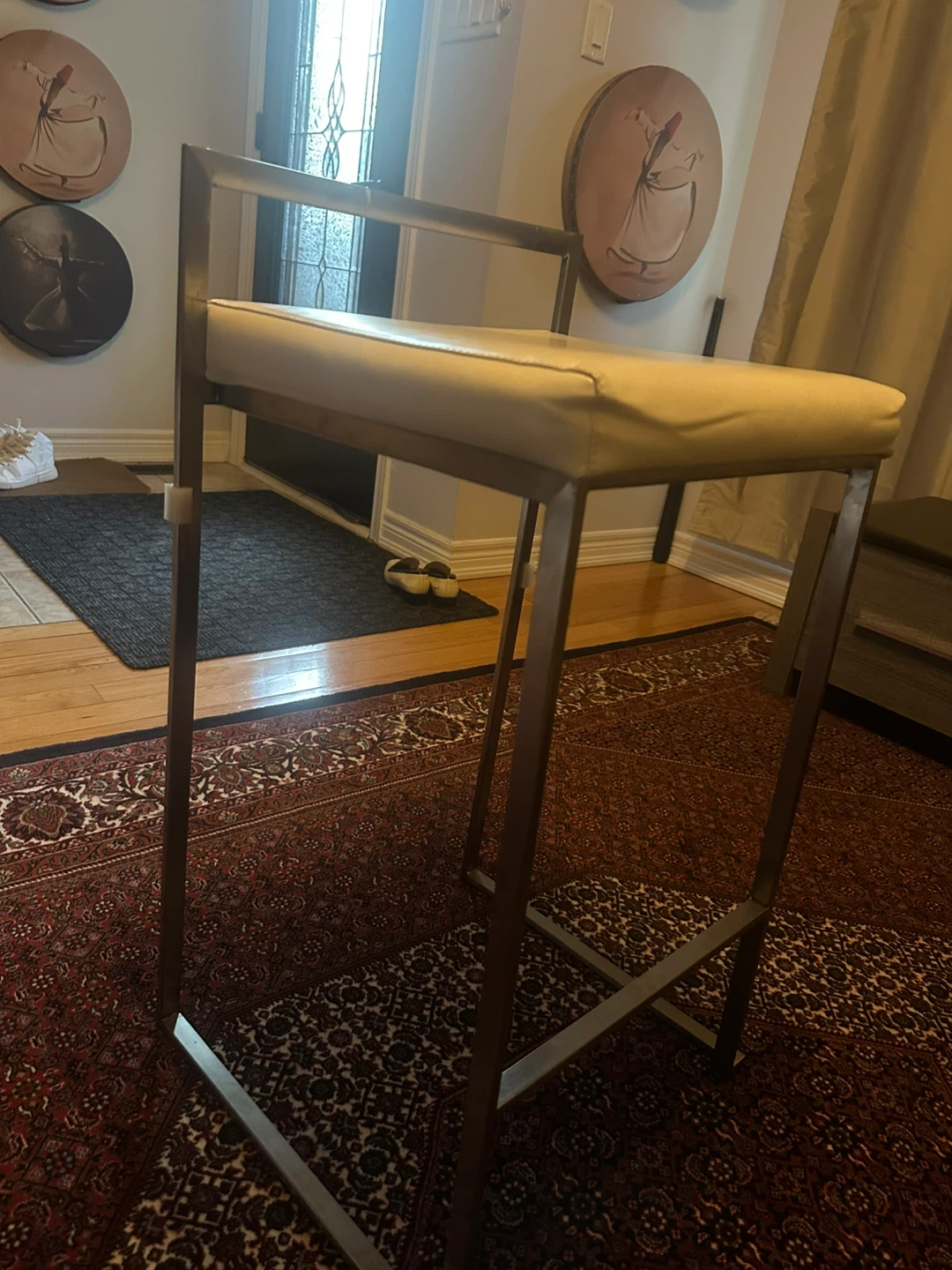 Bar Stool - White Seat with Metal Frame - photo 3