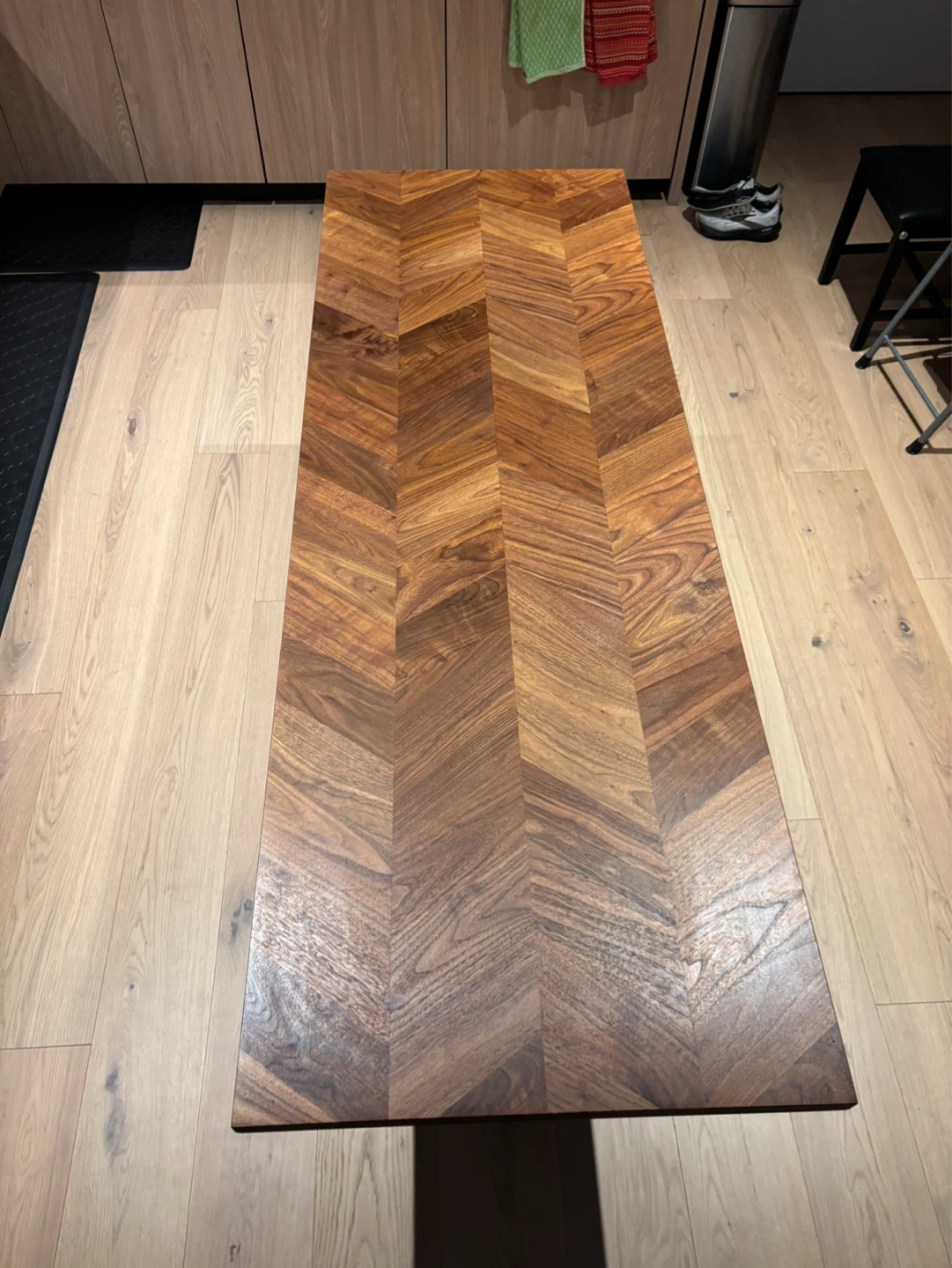 Chevron Wood Top Dining Table - photo 2