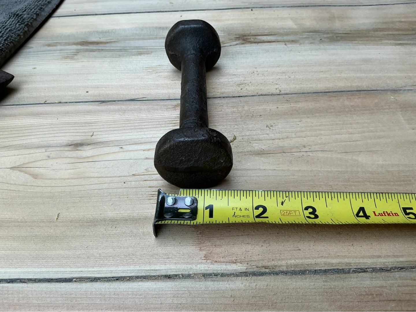 Antique Blacksmith Hand Forged Iron 1lb. Dumbbell 5.5 inch - photo 4