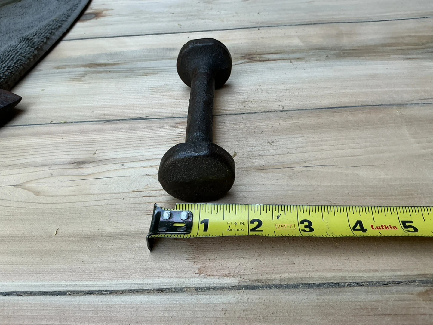 Antique Blacksmith Hand Forged Iron 1lb. Dumbbell 5.5 inch - photo 5