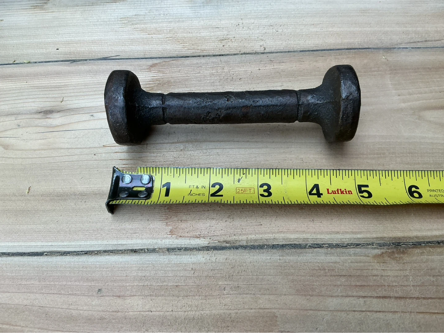 Antique Blacksmith Hand Forged Iron 1lb. Dumbbell 5.5 inch - photo 3