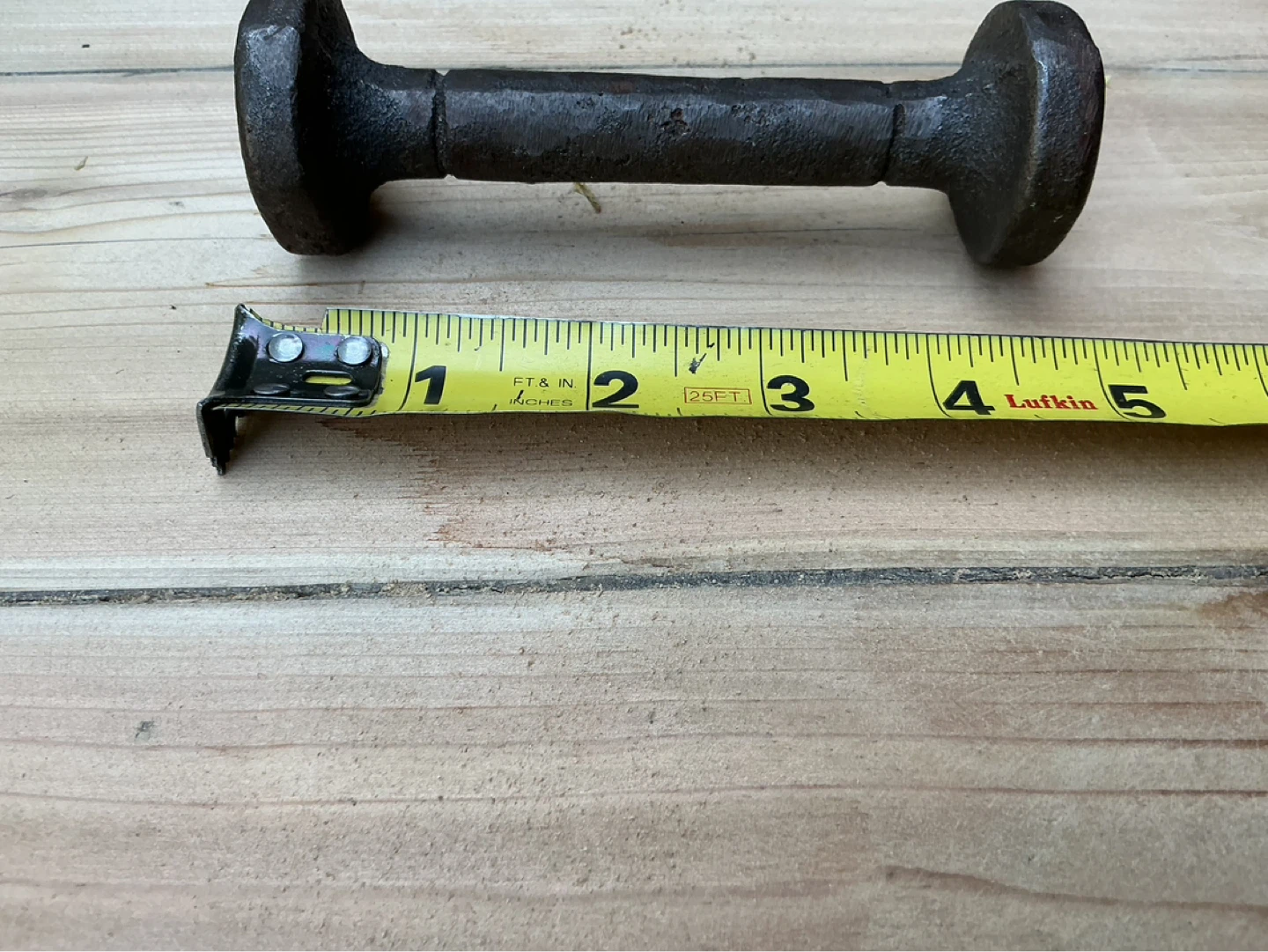 Antique Blacksmith Hand Forged Iron 1lb. Dumbbell 5.5 inch