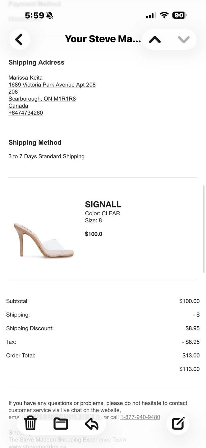 Steve Madden Clear Strap Slide Sandals Size 8