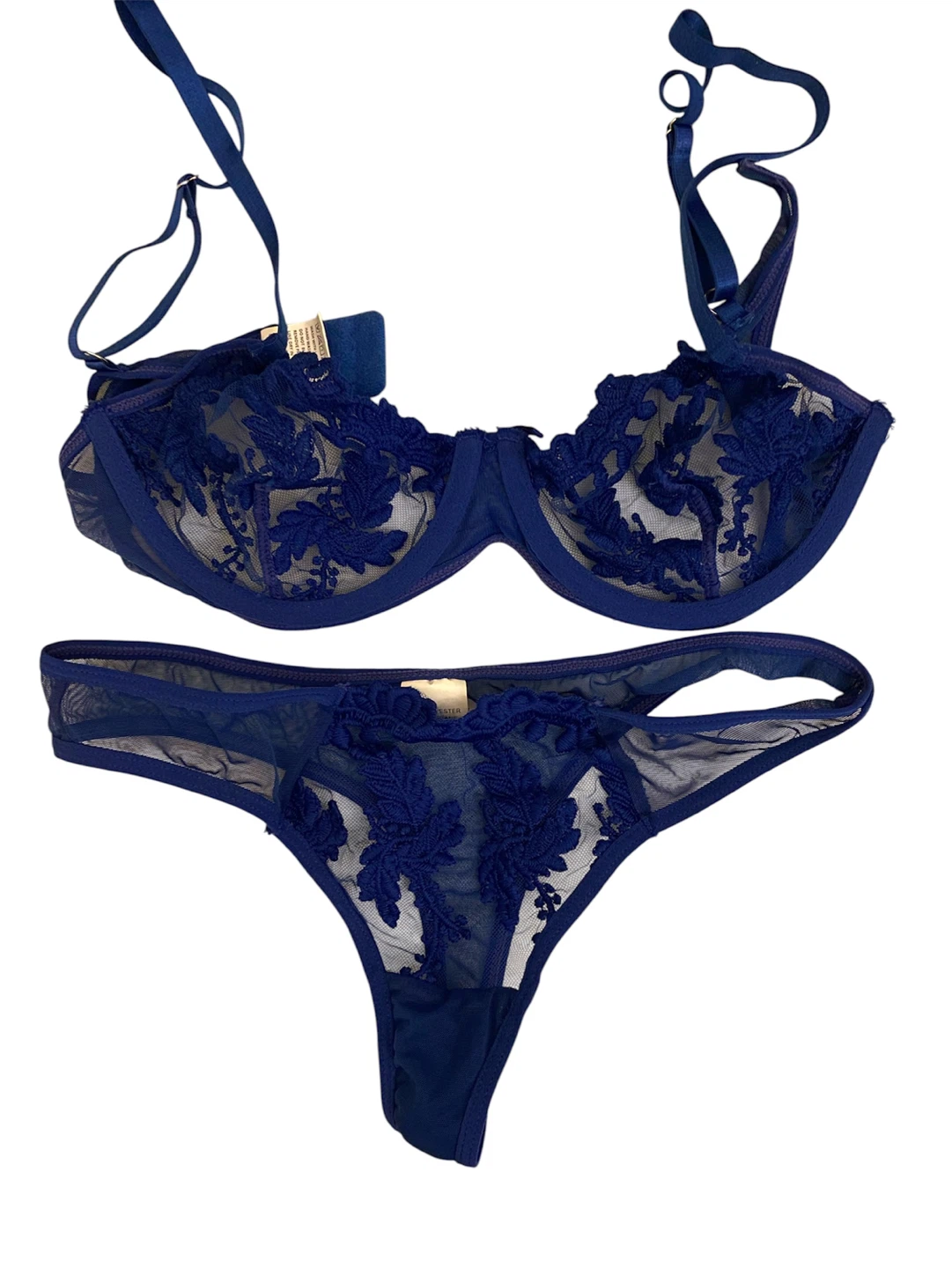 Blue Lace Bra and Panty Set