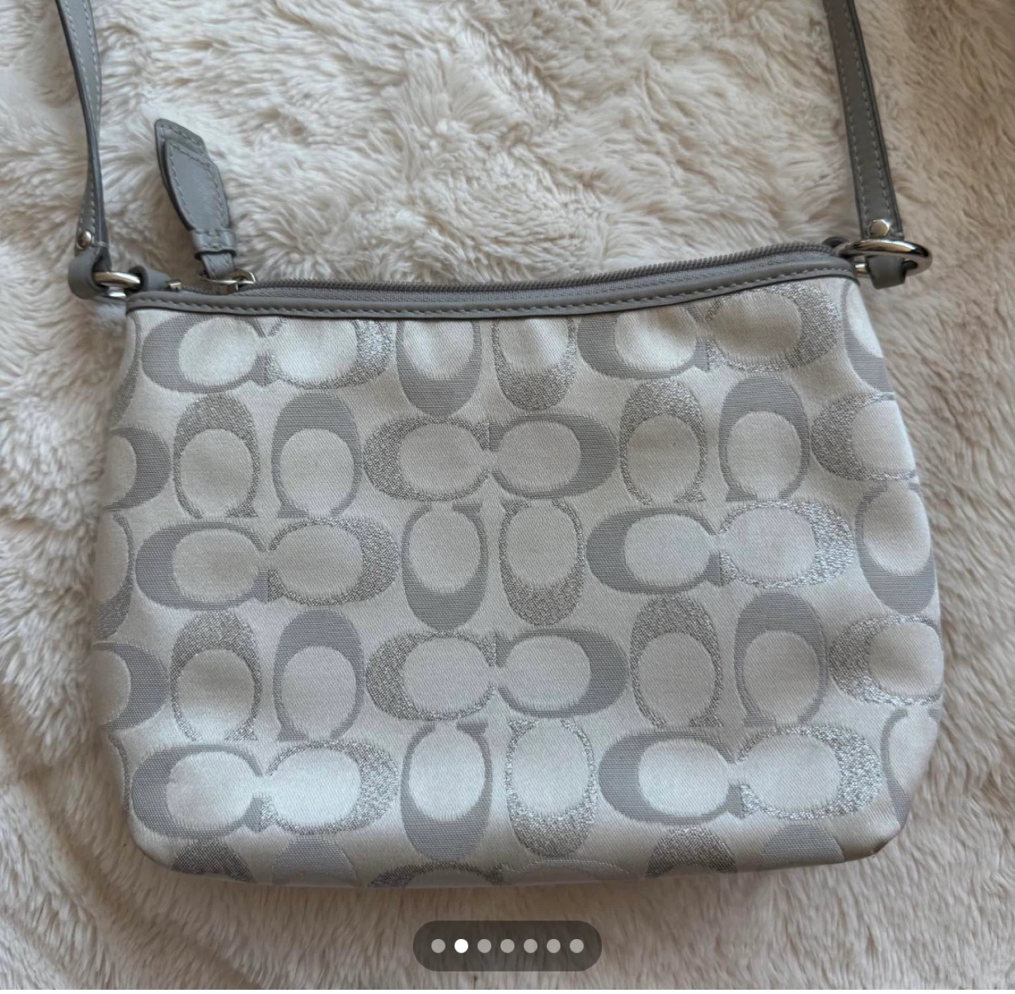 Coach Signature C Print Small Crossbody Bag - Silver/White - photo 2