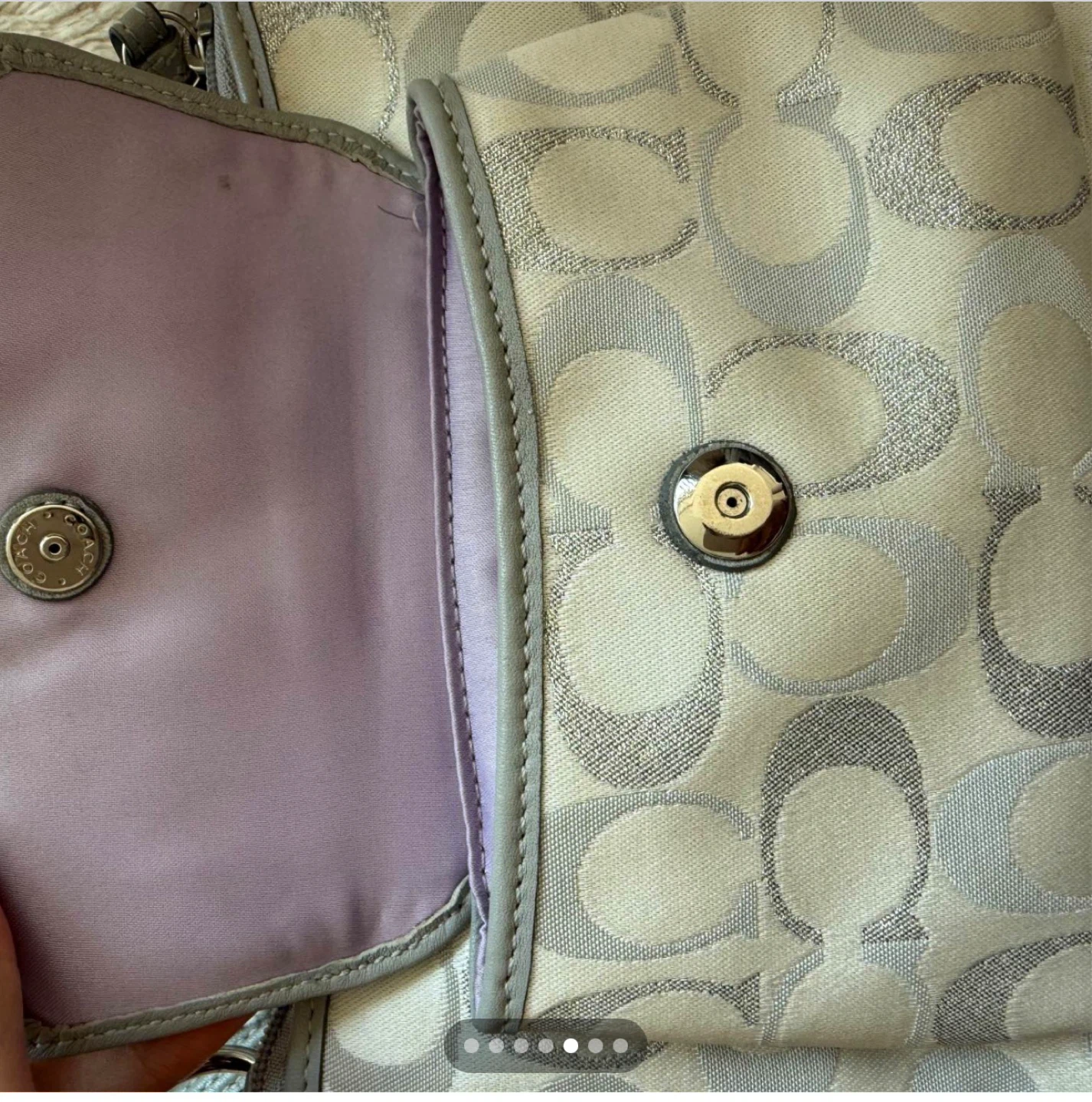 Coach Signature C Print Small Crossbody Bag - Silver/White - photo 4