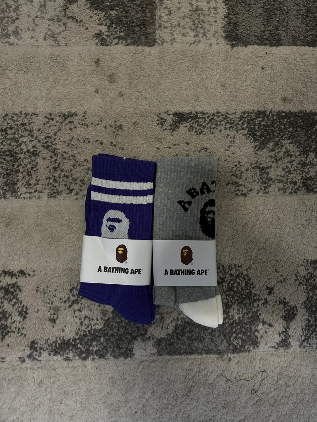 A Bathing Ape Socks - Purple & Grey