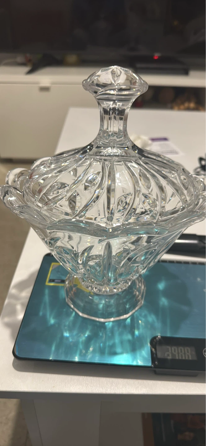 Crystal Footed Candy Dish with Lid