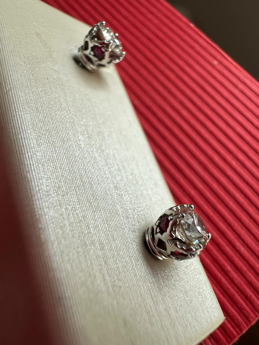 14K Gold Stud Earrings with diamonds