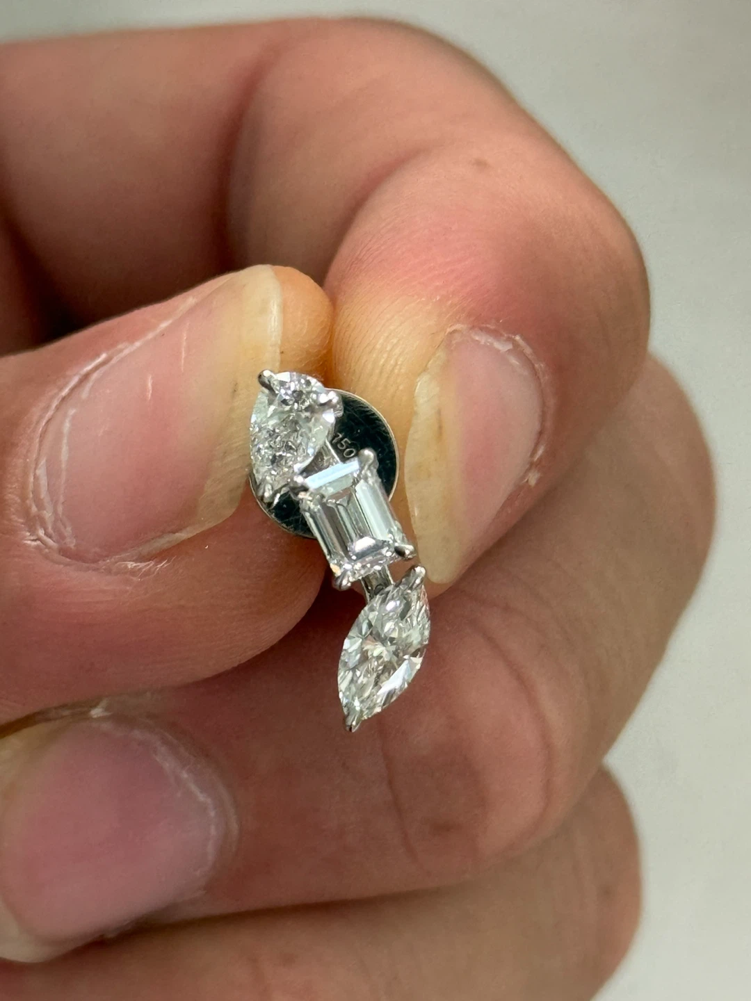 Lab diamond /18kt gold earrings - photo 3