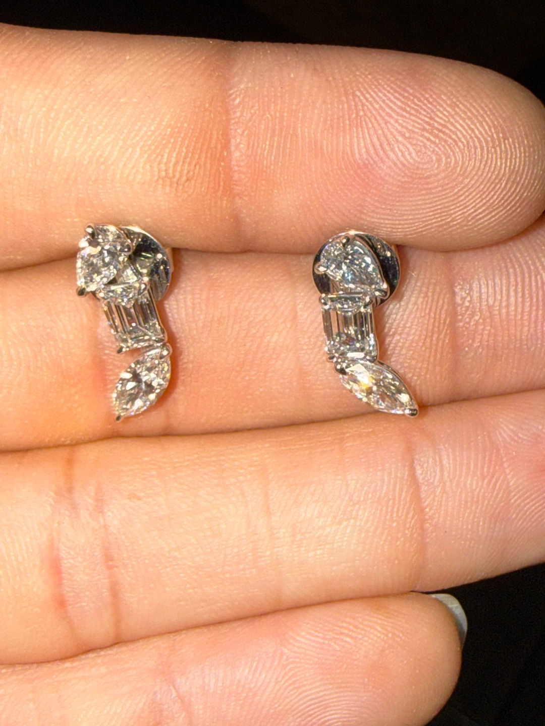 Lab diamond /18kt gold earrings - photo 2