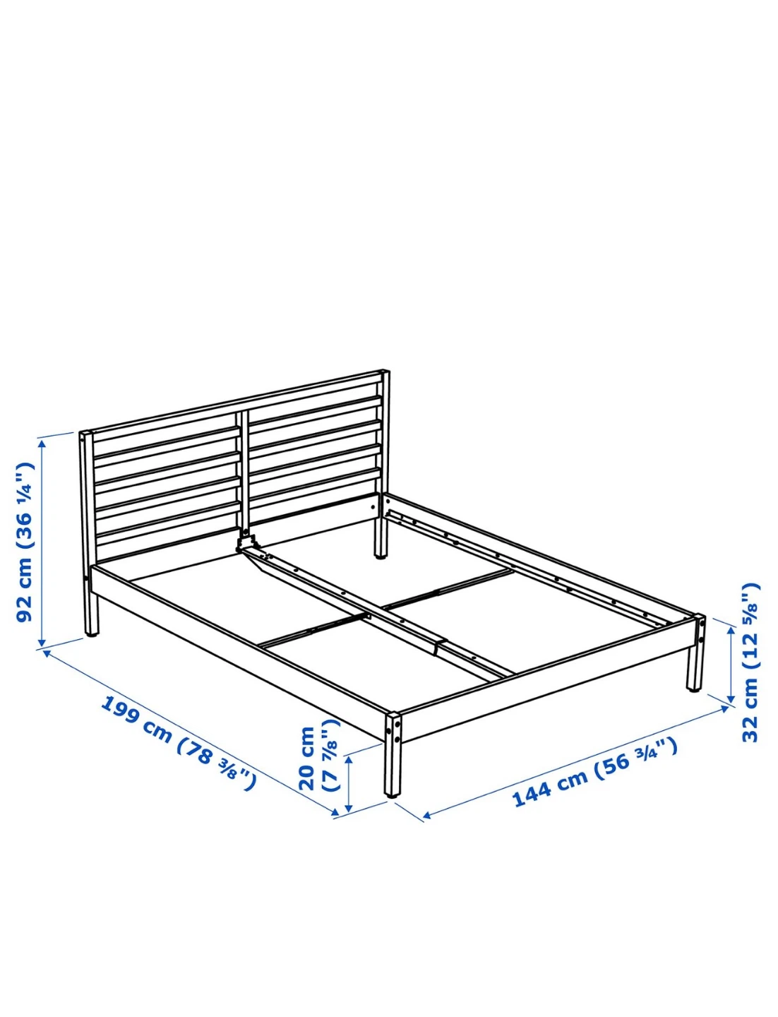 Full Size Bed Frame and Slate - photo 4