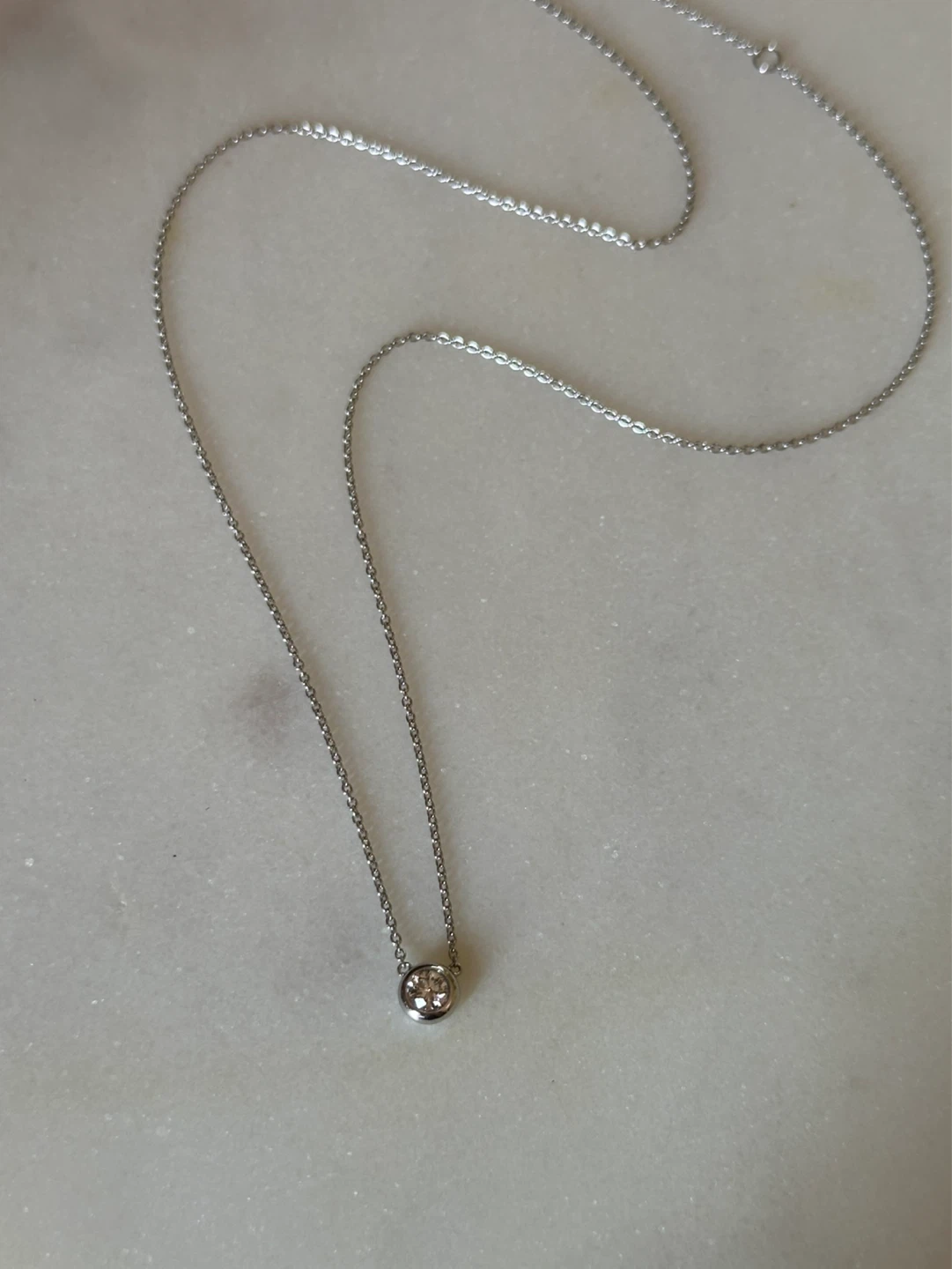950 Platinum  0.15 carat Lab Diamond Solitaire Necklace