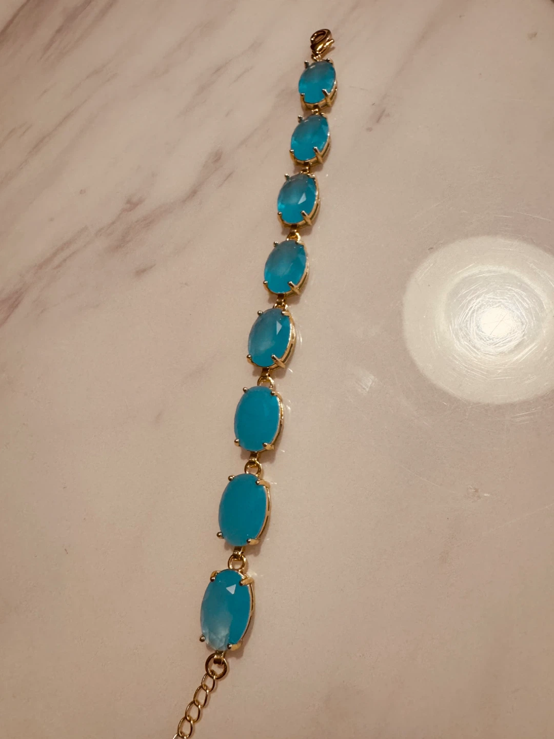 Gold-tone copper, blue  Gemstones bracelet - photo 2
